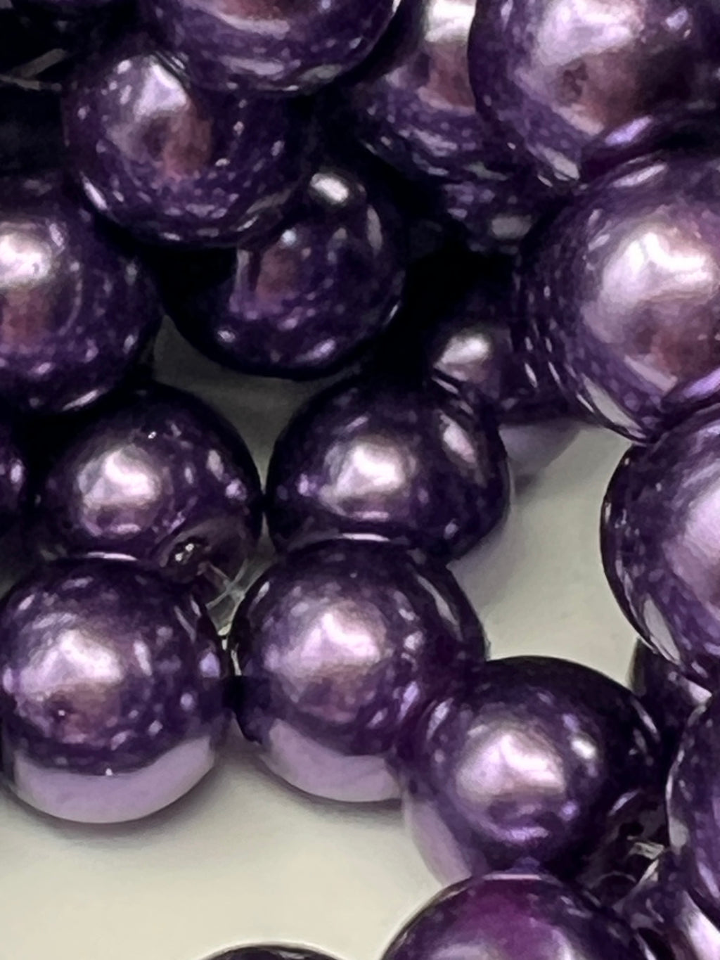 35 10mm Glass Pearl Beads Indigo