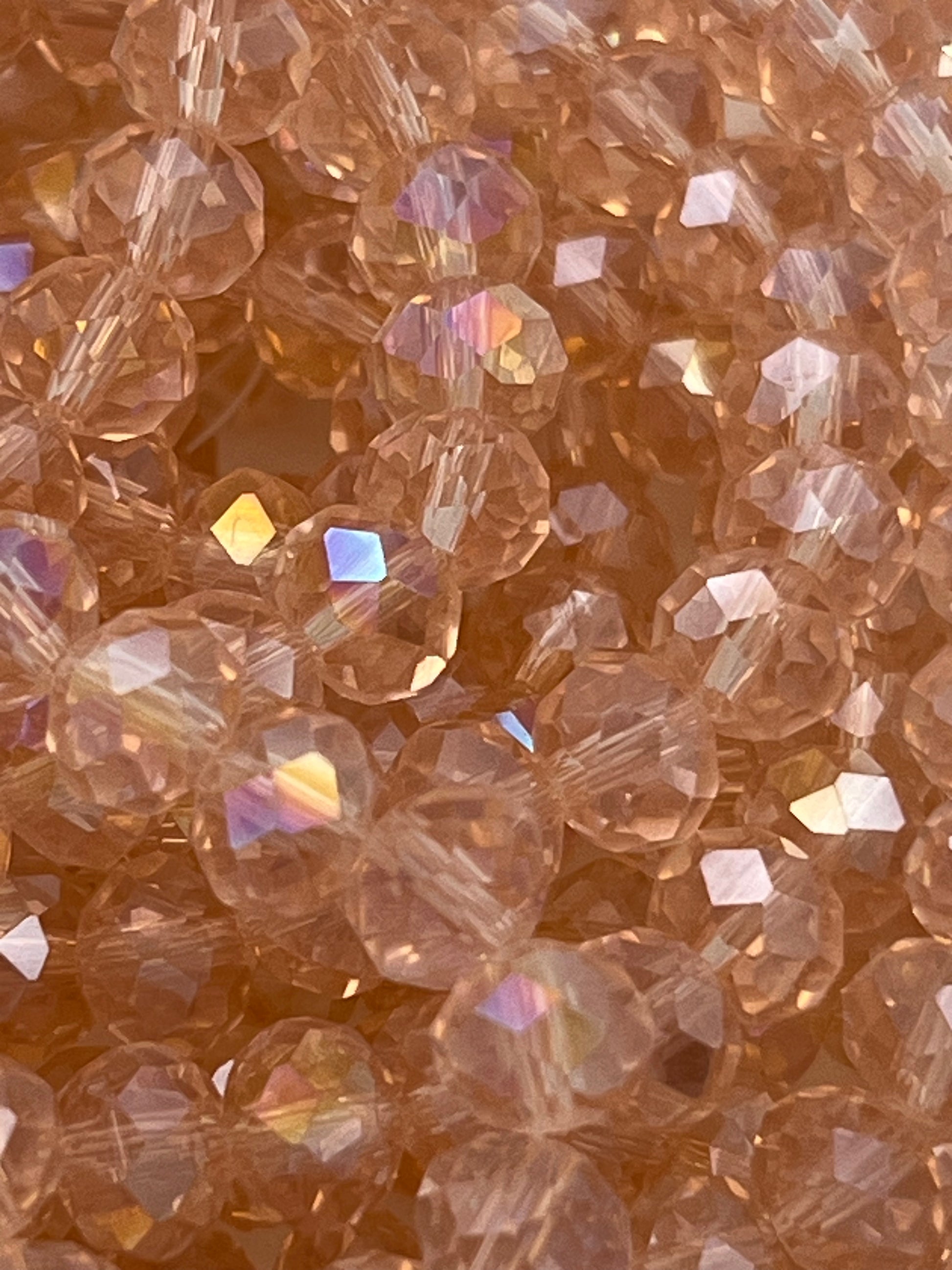 50 8X6mm AB Electroplated Faceted Glass Rondelle Beads Pink