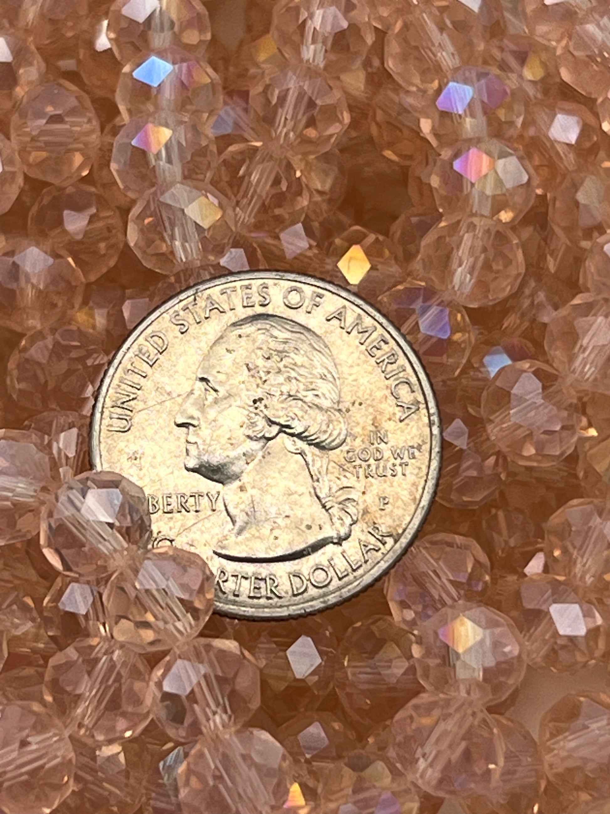 50 8X6mm AB Electroplated Faceted Glass Rondelle Beads Pink