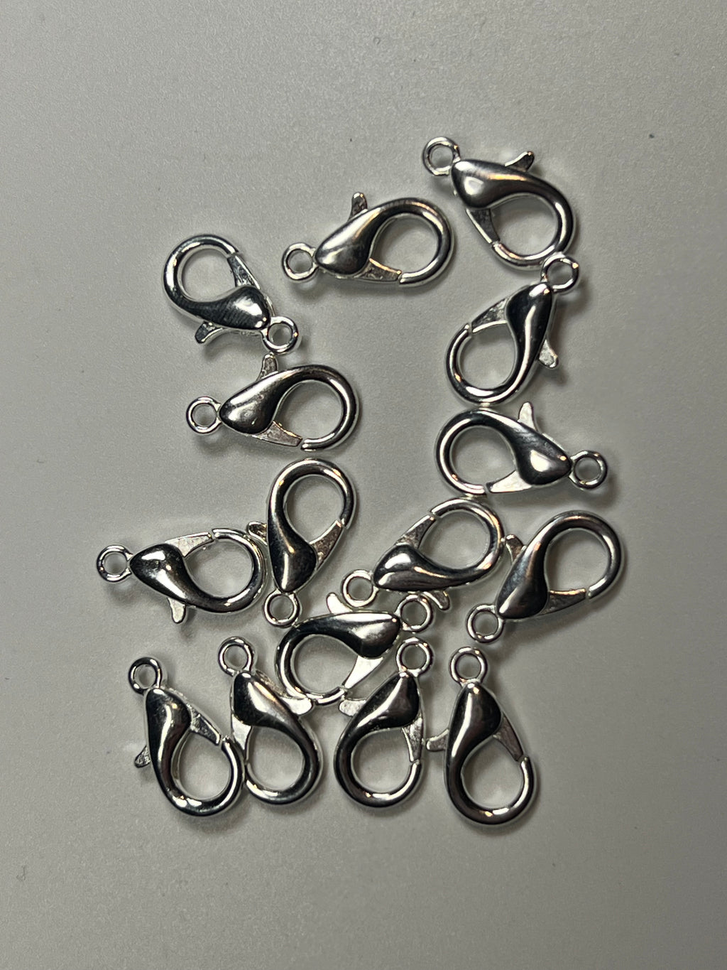 15 16X8mm Lobster Claw Clasps Silver Color