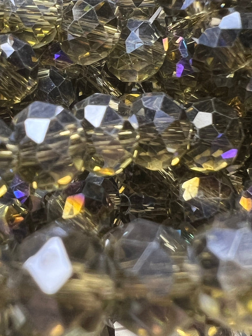 50 8X6mm AB Color Electroplated Faceted Rondelle Beads Gray