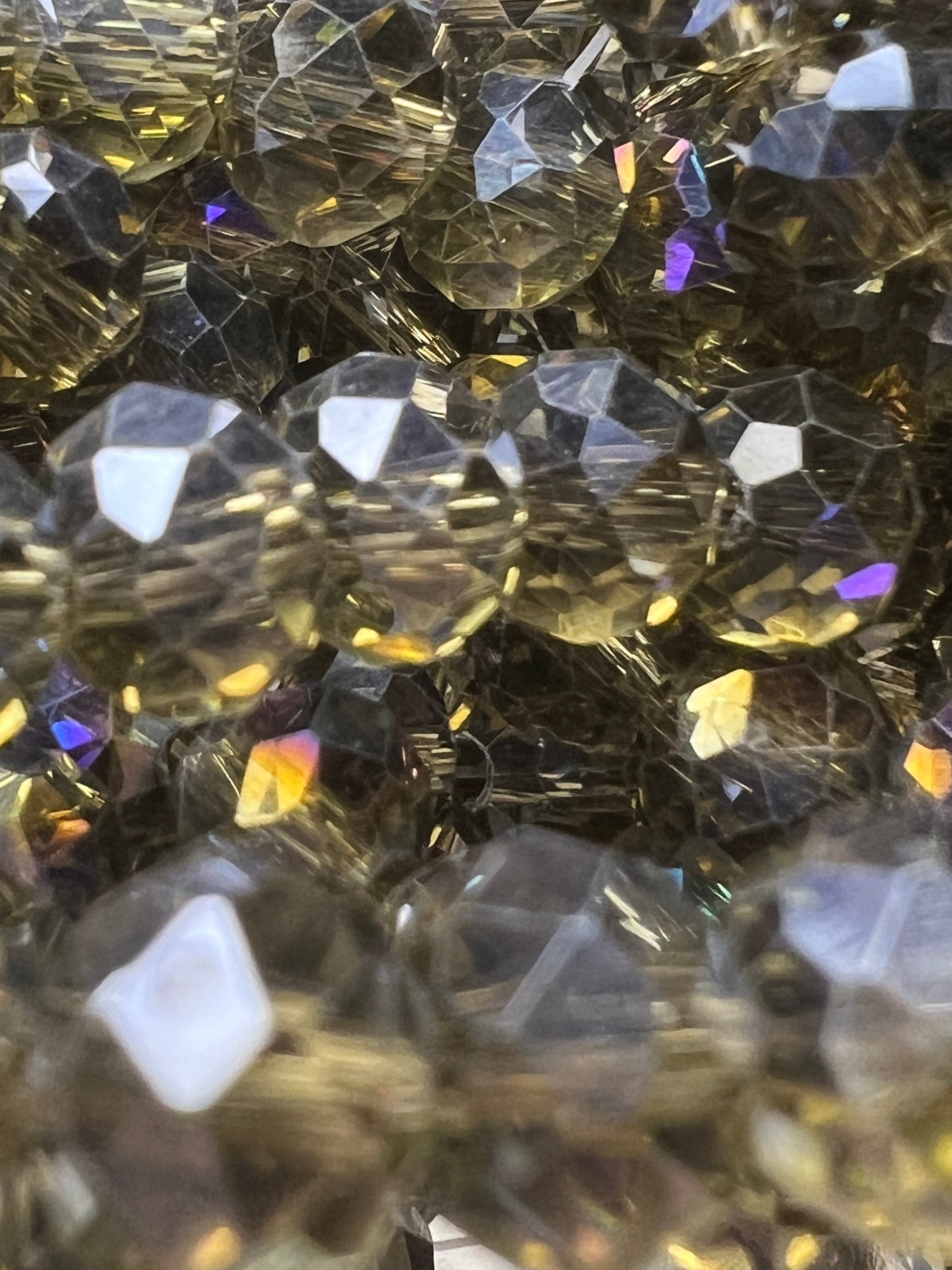 50 8X6mm AB Color Electroplated Faceted Rondelle Beads Gray