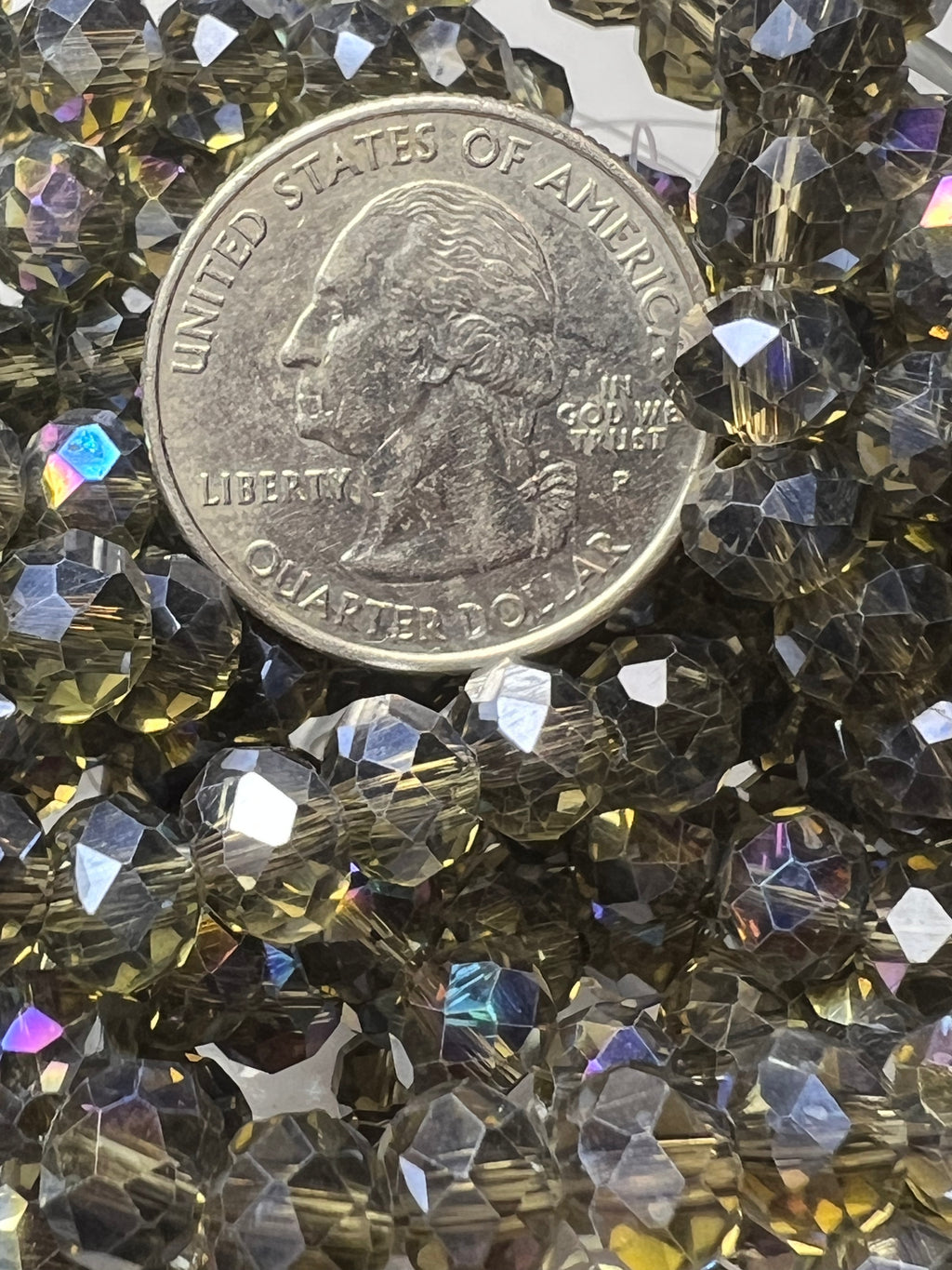 50 8X6mm AB Color Electroplated Faceted Rondelle Beads Gray