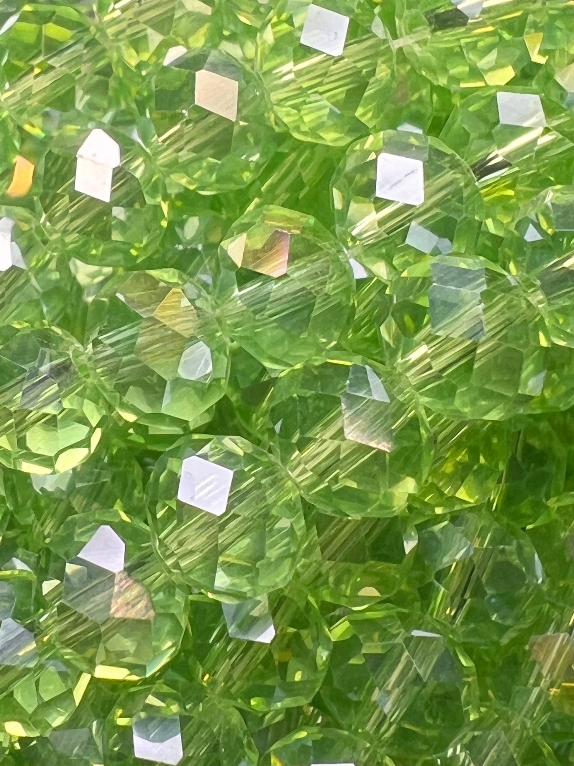 50 8X6mm AB Color Electroplated Faceted Glass Rondelle Beads Green