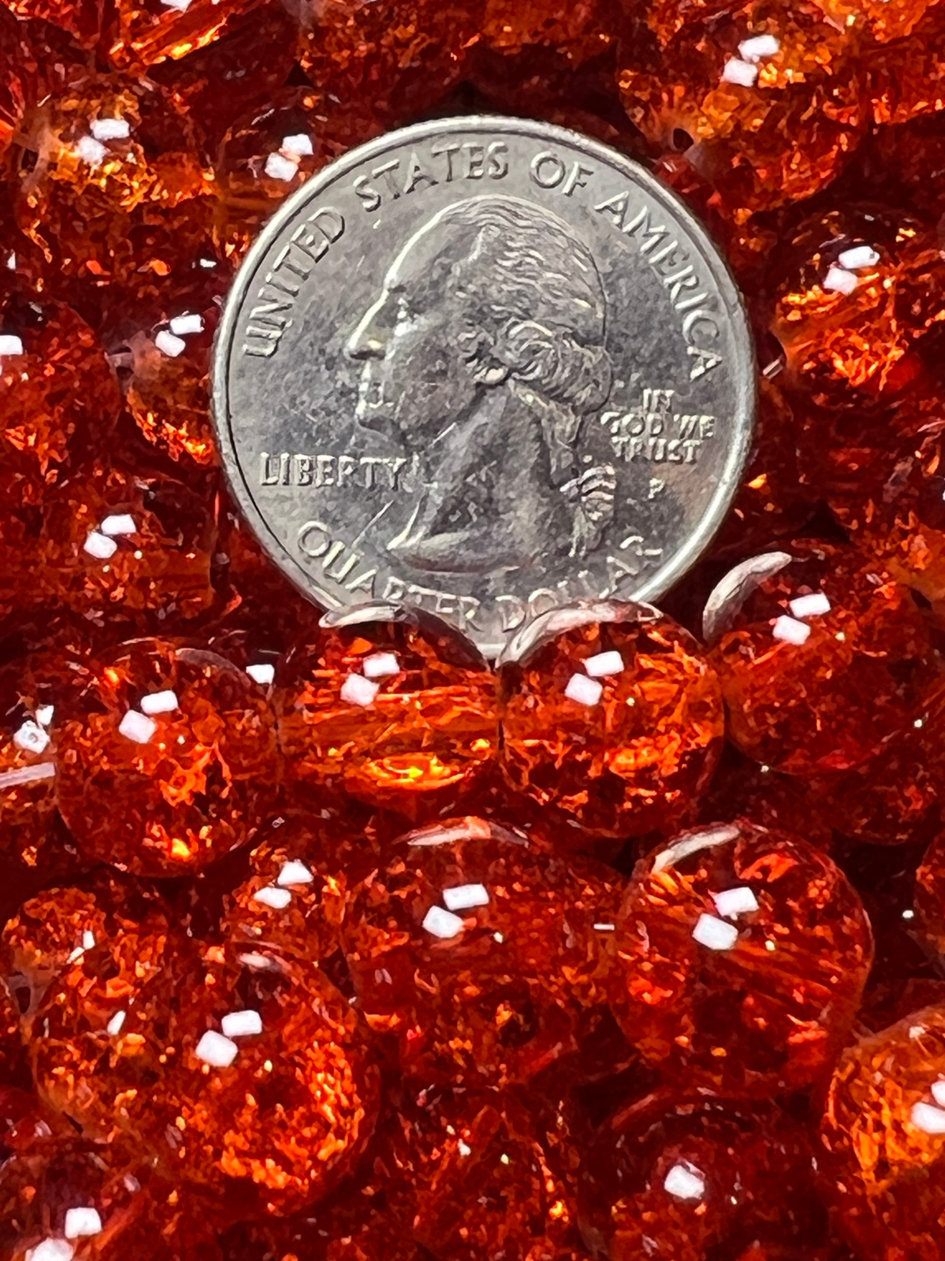 35 10mm Crackle Glass Beads Orange