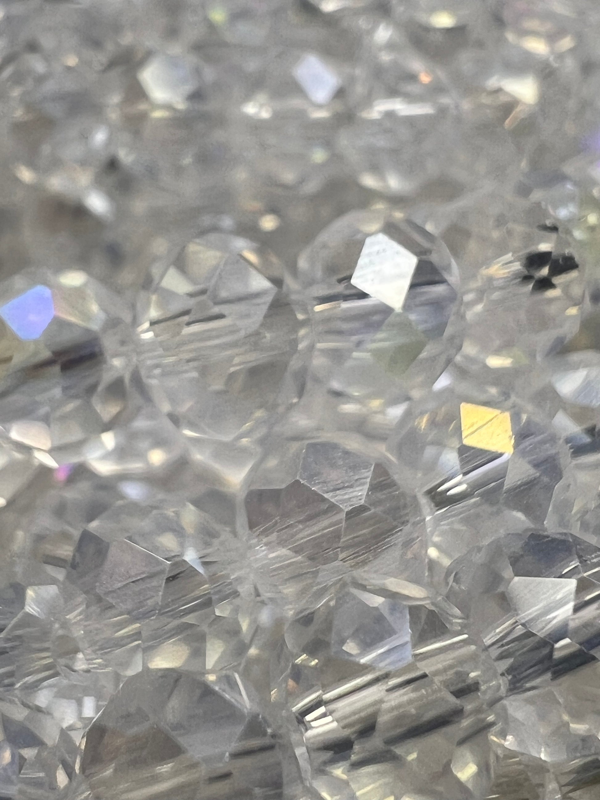 50 8X6mm AB Color Electroplated Faceted Glass Rondelle Beads Clear