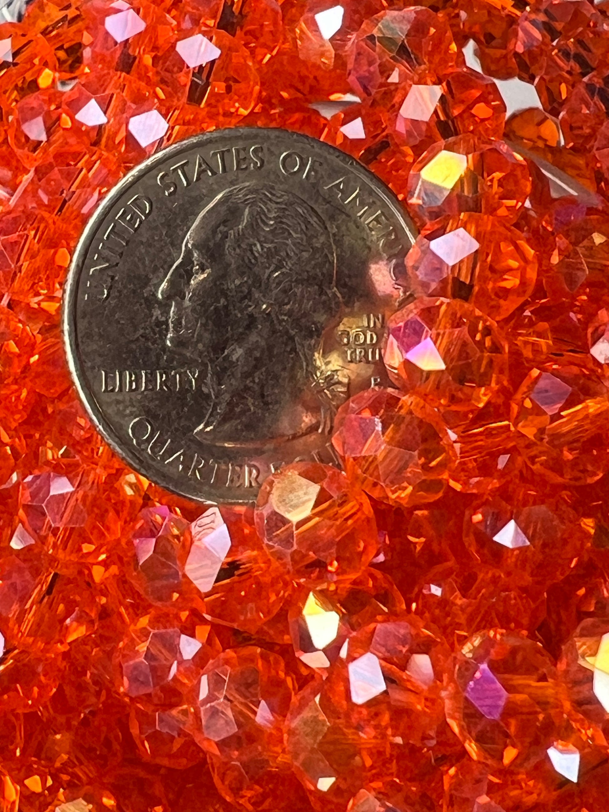 50 8X6mm AB Color Electroplated Faceted Glass Rondelle Beads Orange