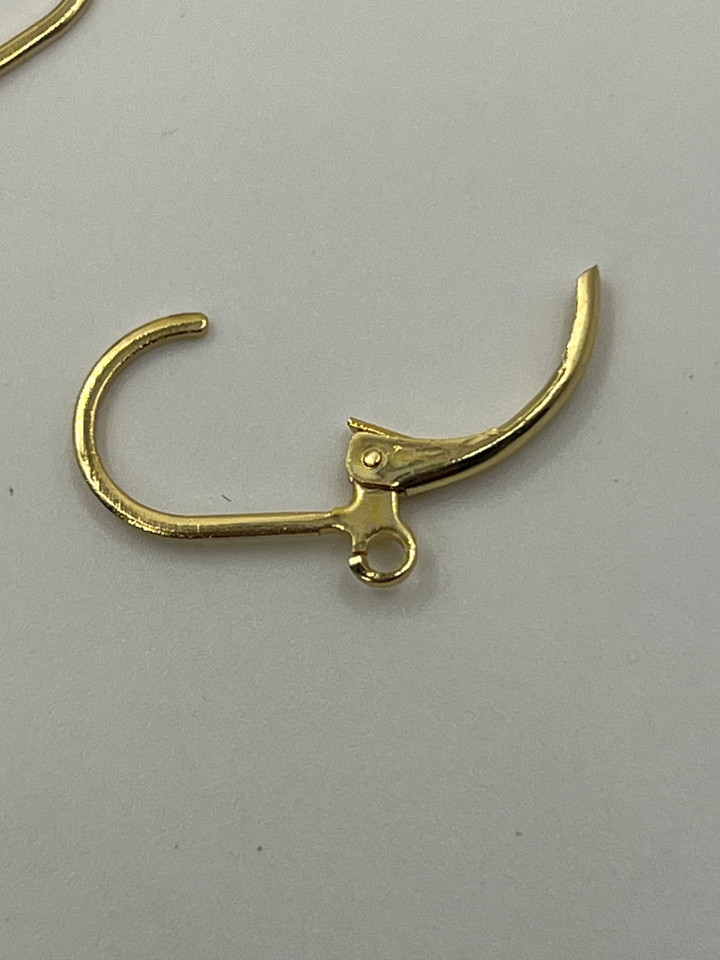 Gold-plated stainless steel leverback earring hooks with a small loop.