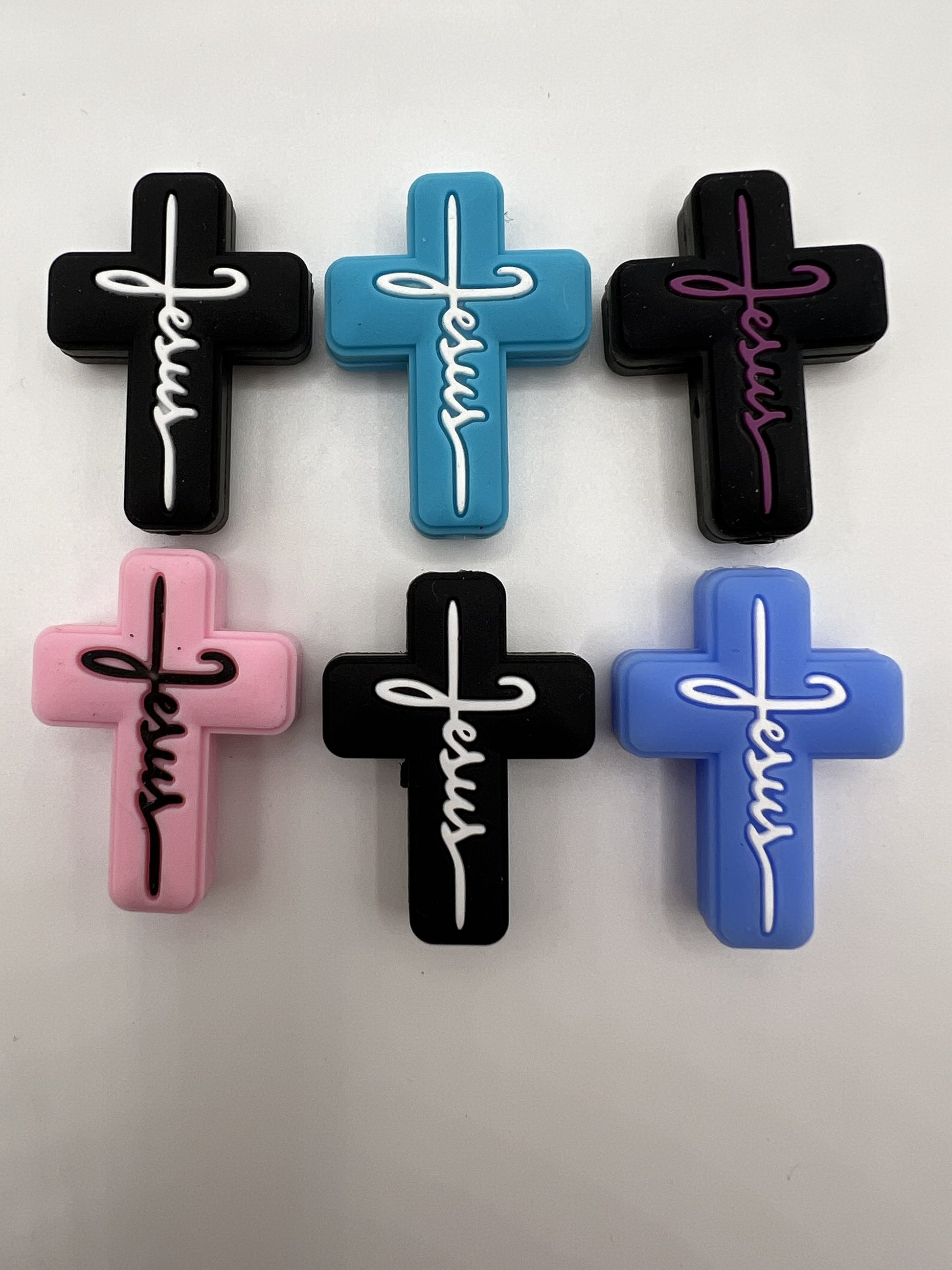 Jesus Cross Focal Beads-6 pc.