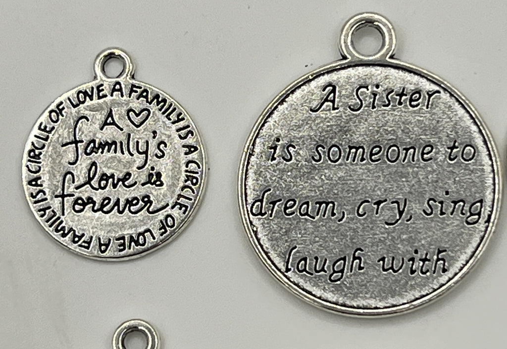 25 Tibetan Style Pendants-Inspirational Quotes Mixed