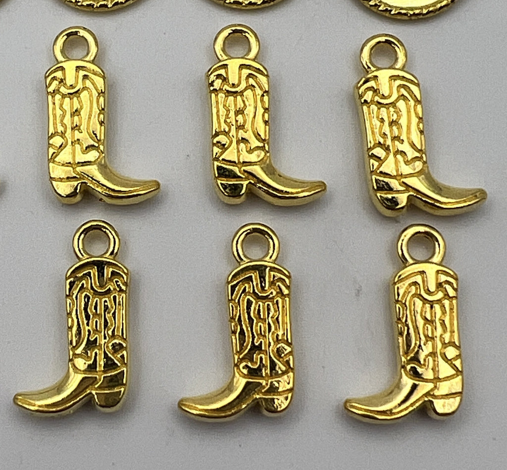 30 pc. Tibetan Style Golden Western Pendants - Hats, Boots & Horses