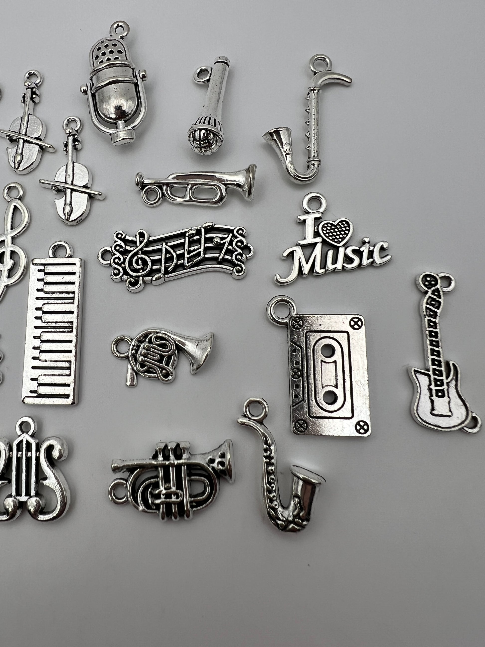 Tibetan Style Pendants/Charms Mixed Musical Instruments, 30 pc.