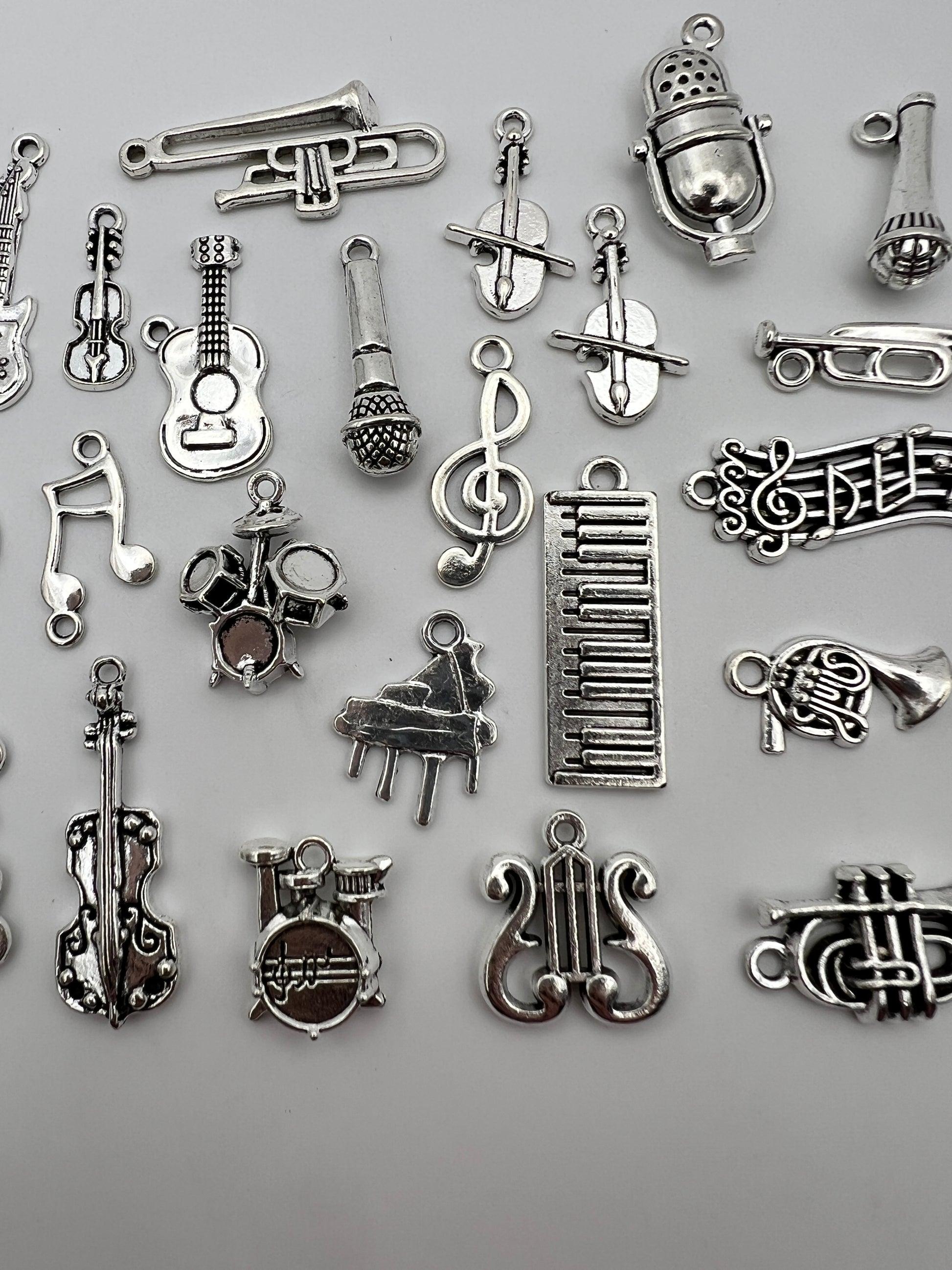 Tibetan Style Pendants/Charms Mixed Musical Instruments, 30 pc.