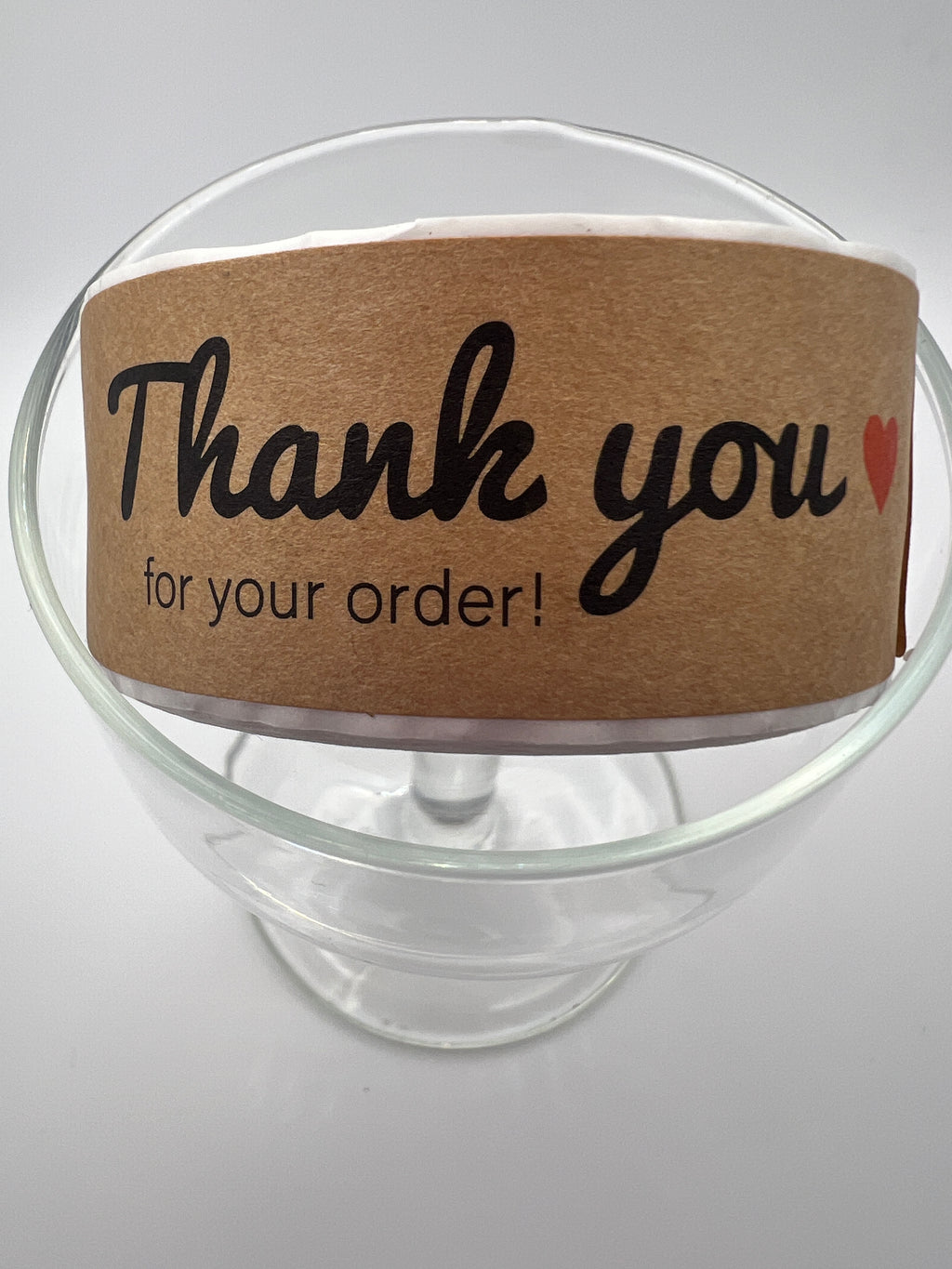 Rectangle Thank You for Your Order Stickers w/Heart-120/Roll