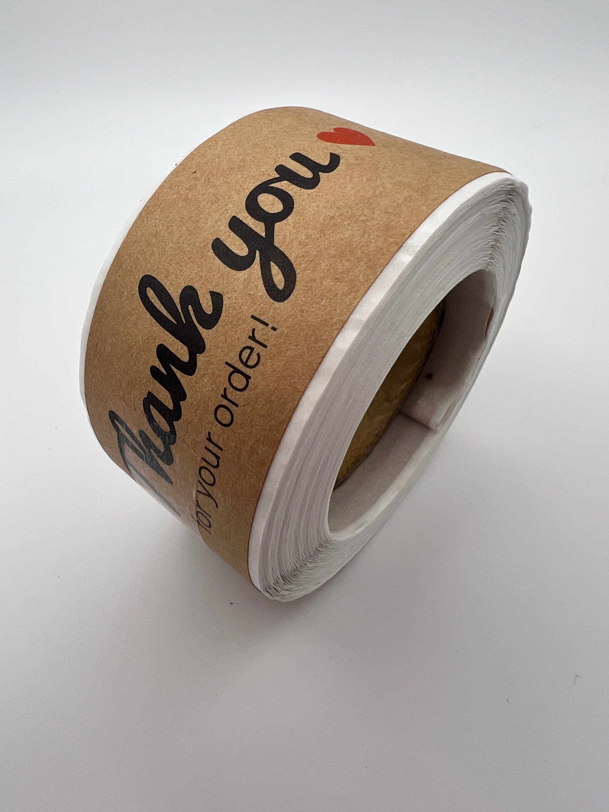 Rectangle Thank You for Your Order Stickers w/Heart-120/Roll