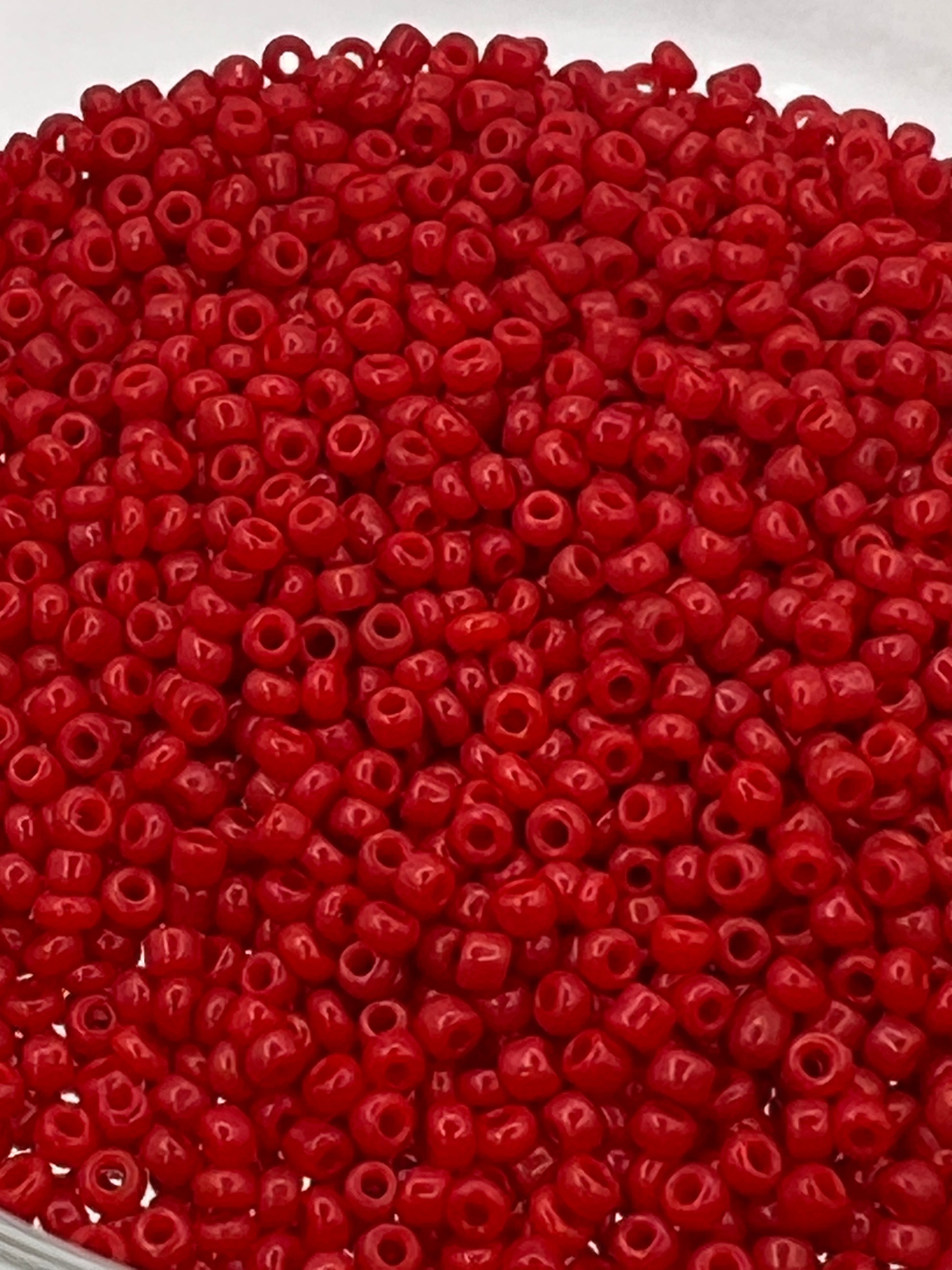 1 oz. 12/0 Opaque Glass Seed Beads Red
