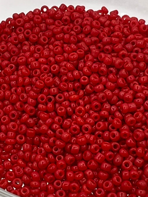 1 oz. 12/0 Opaque Glass Seed Beads Red