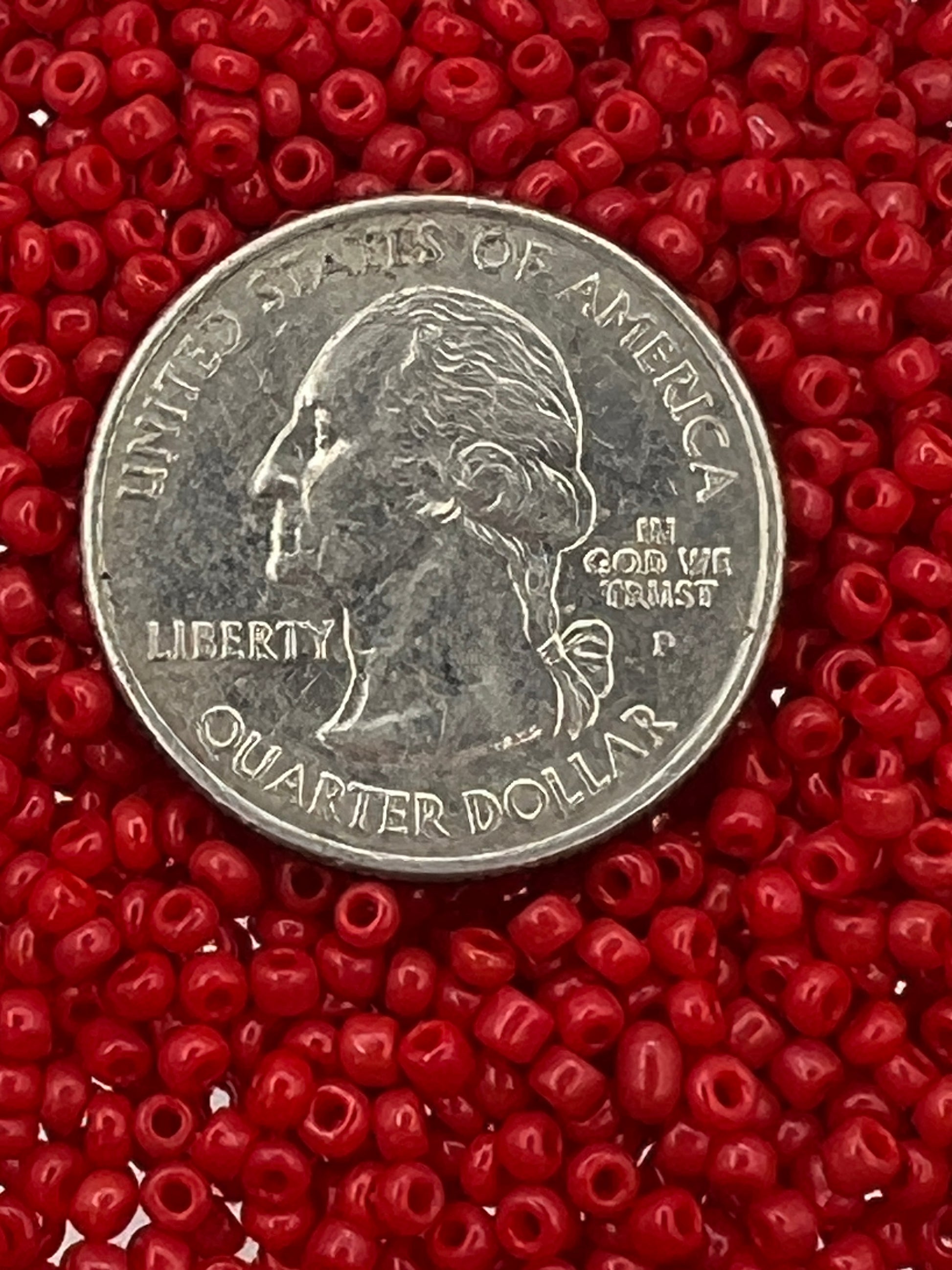 1 oz. 12/0 Opaque Glass Seed Beads Red