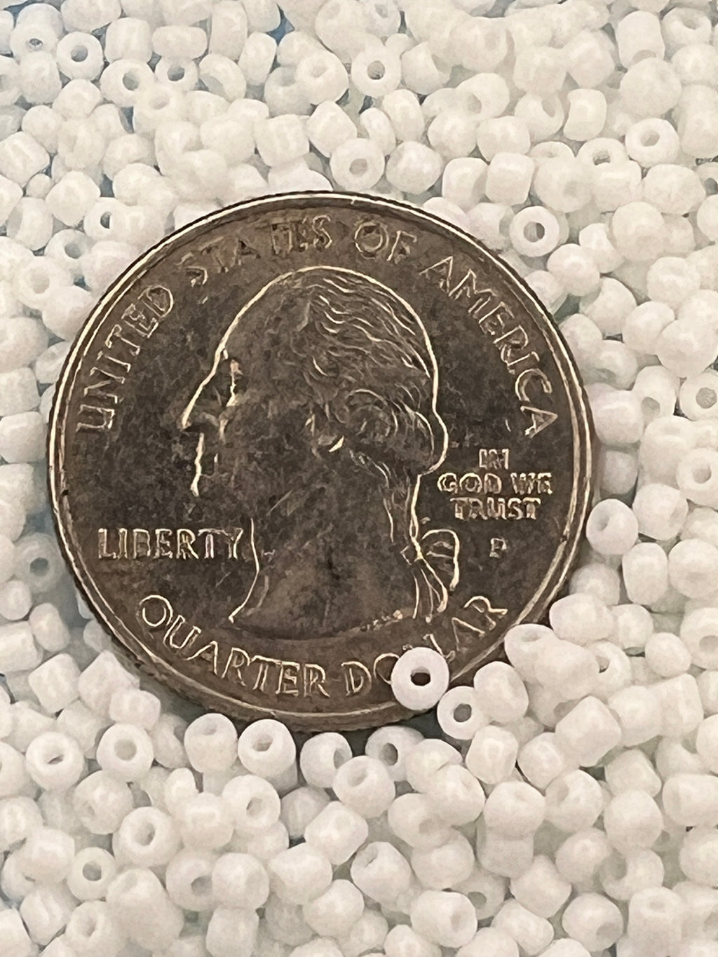 1 oz. 12/0 Opaque Glass Seed Beads White