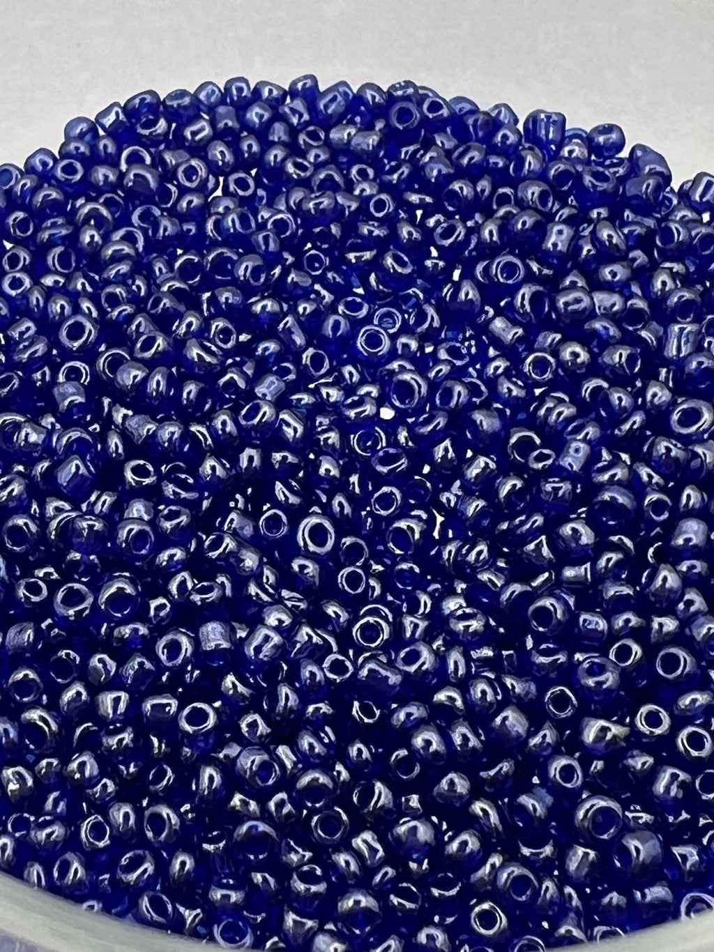1 oz. 12/0 Transparent Lustered Glass Seed Beads Blue