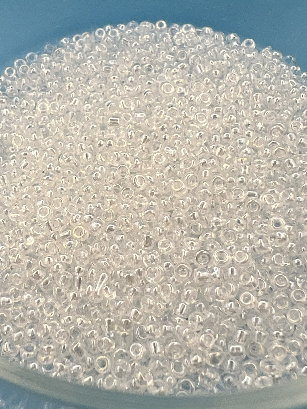 1oz. 12/0 Transparent Lustered Glass Seed Beads White