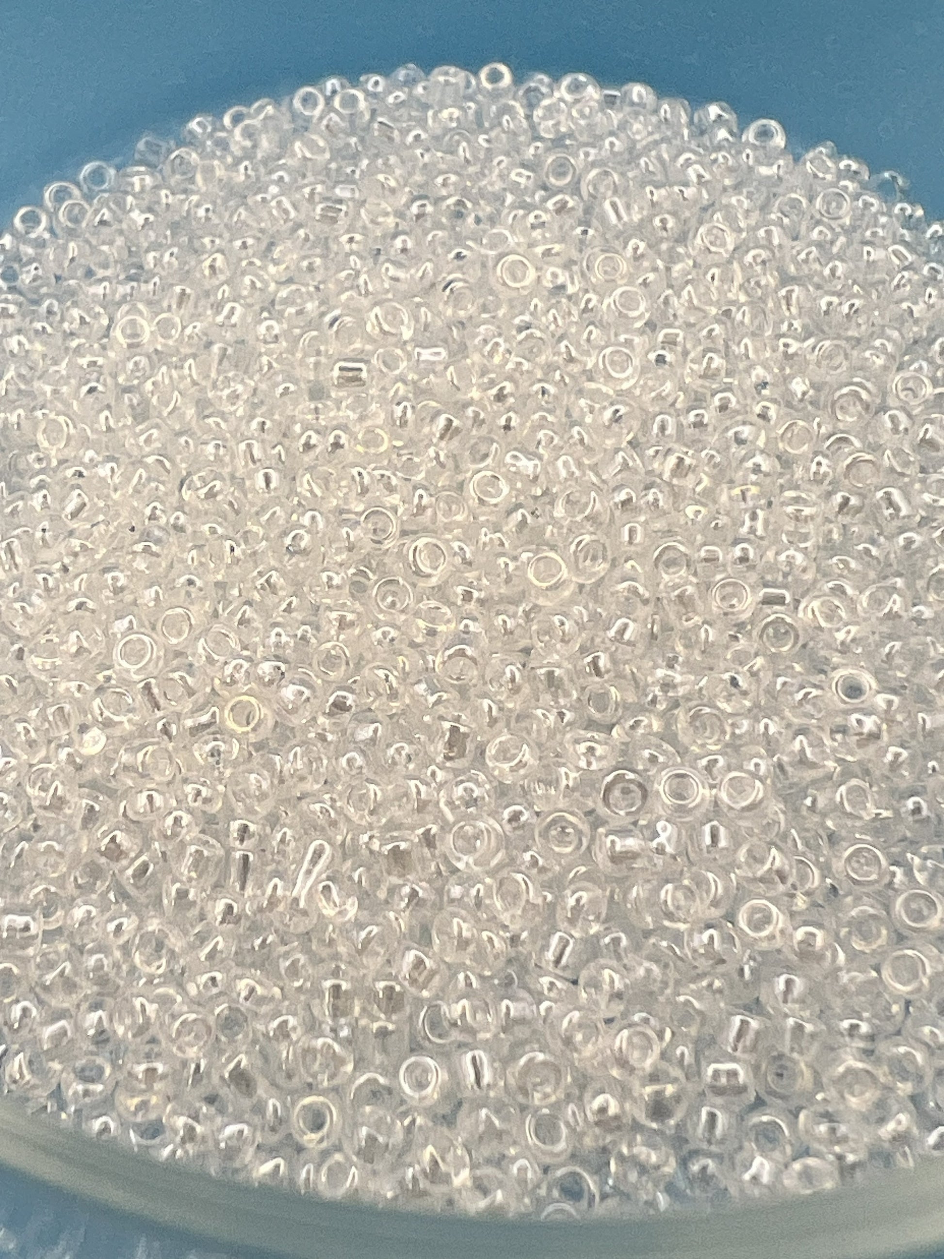 1oz. 12/0 Transparent Lustered Glass Seed Beads White