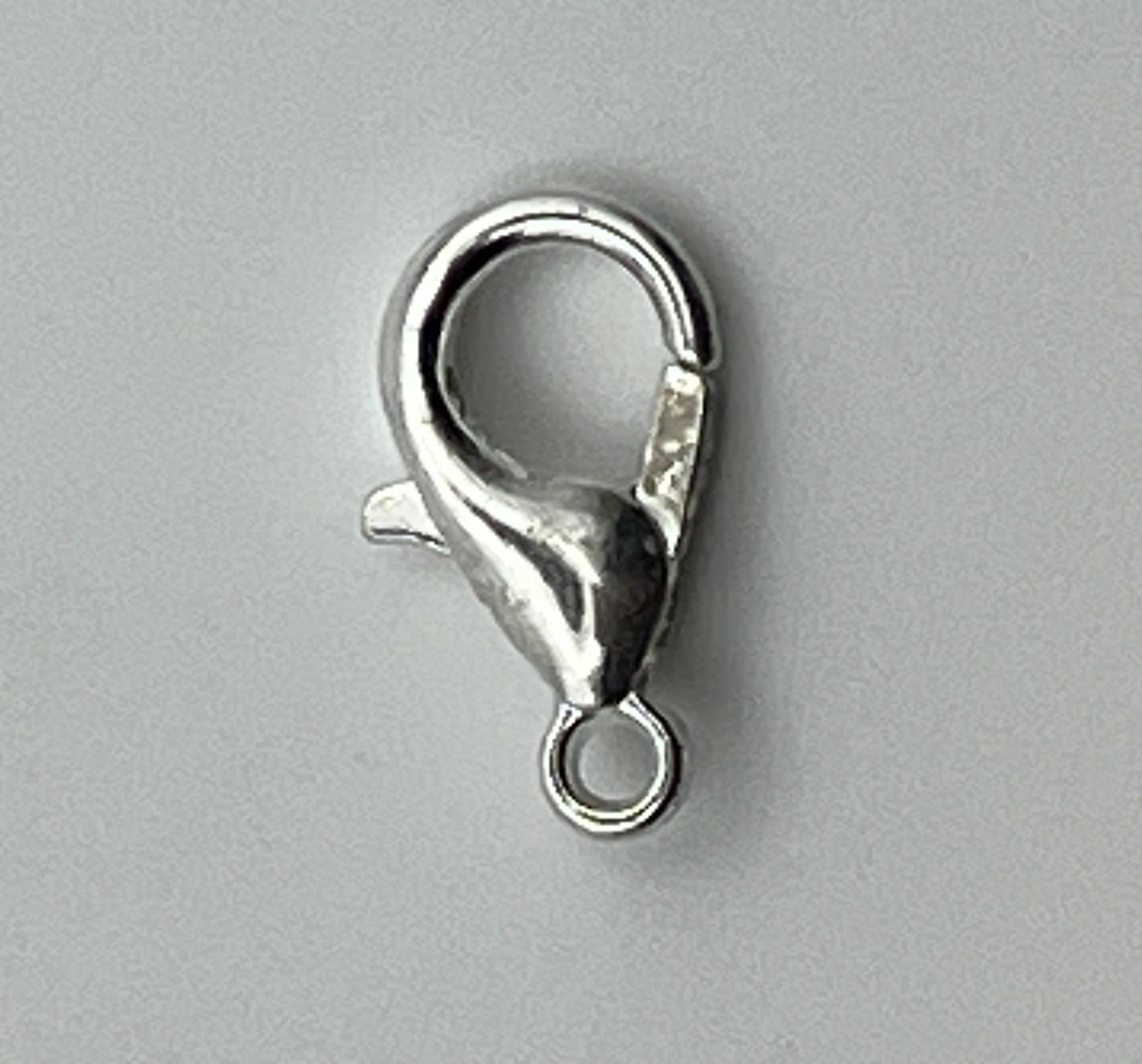 12X6mm Alloy Silvertone Lobster Claw Clasps - 20 pc.