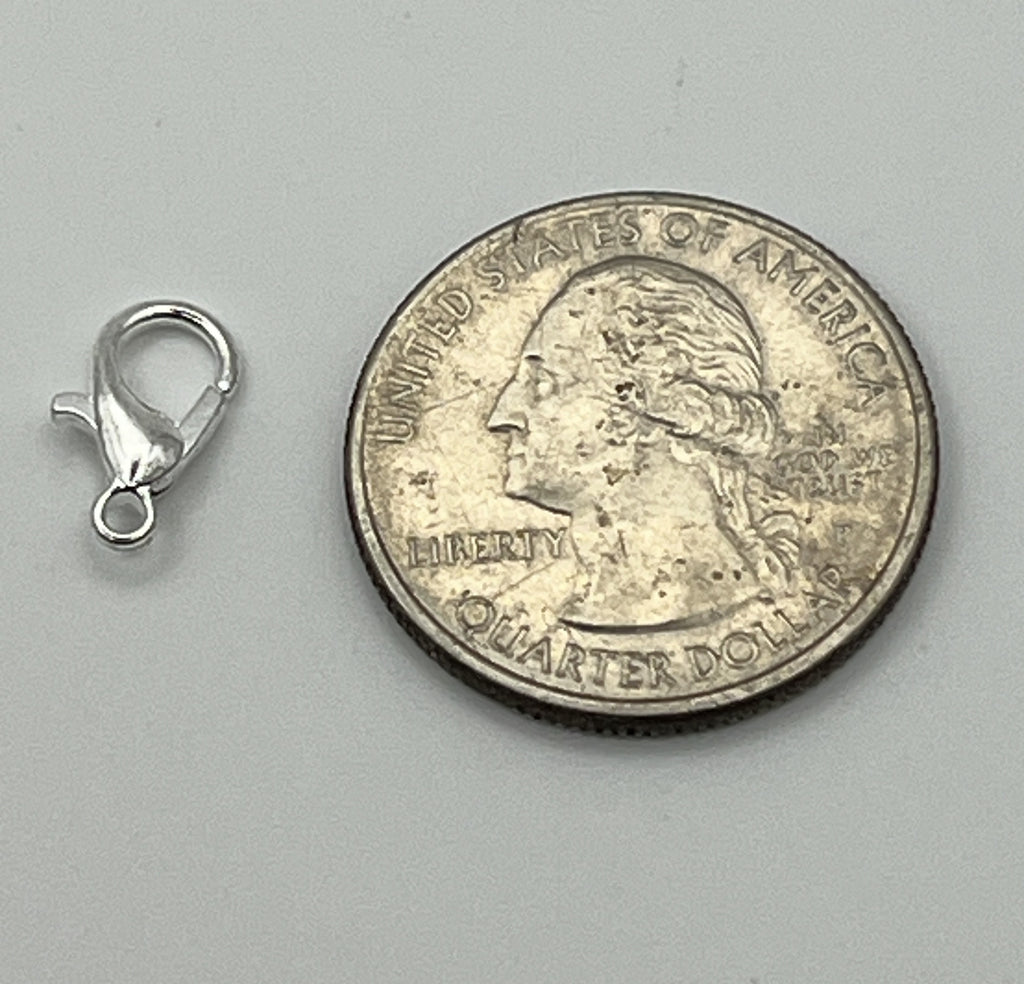 12X6mm Alloy Silvertone Lobster Claw Clasps - 20 pc.