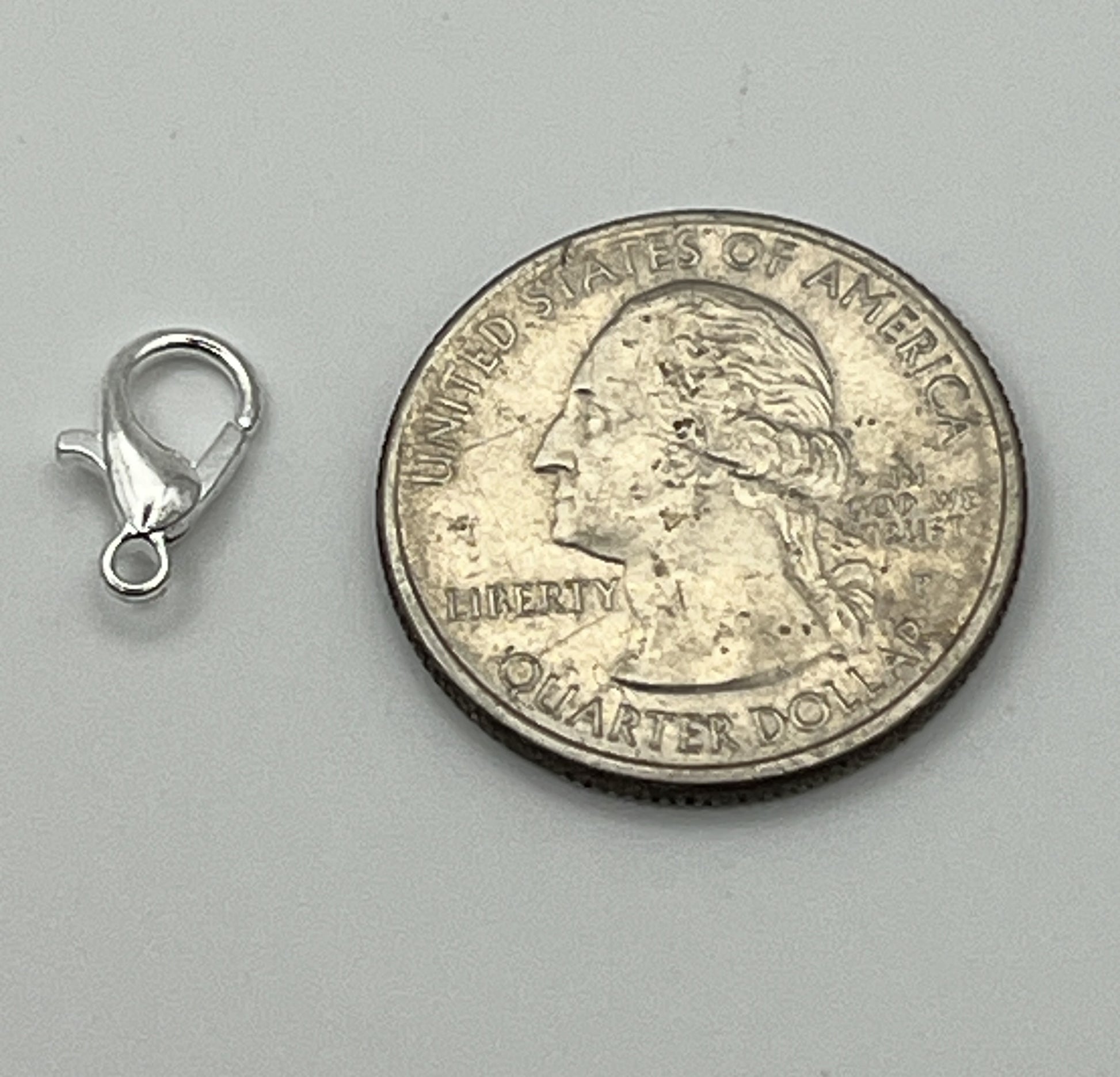 12X6mm Alloy Silvertone Lobster Claw Clasps - 20 pc.