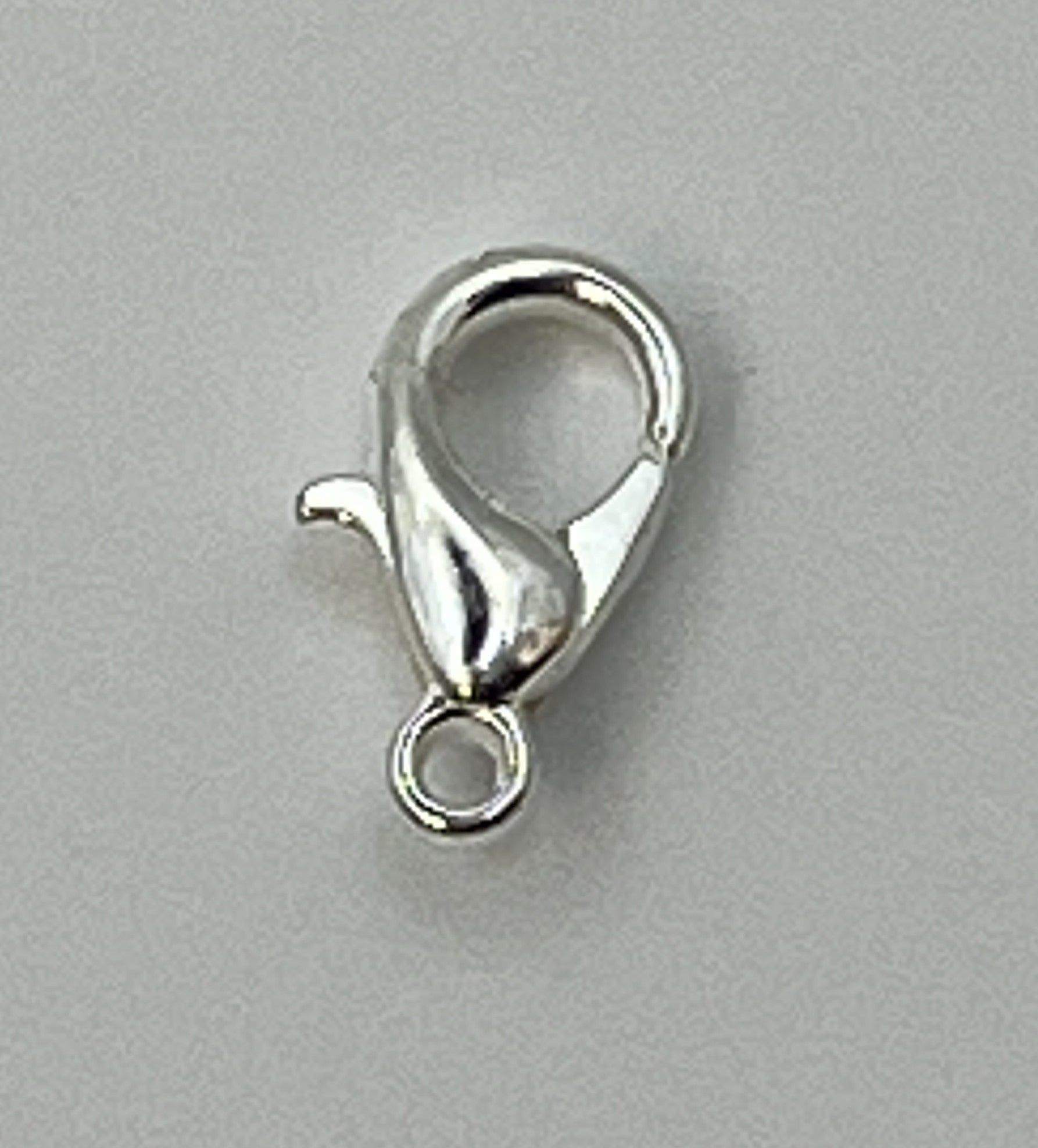 10x6mm Alloy Silvertone Lobster Claw Clasps - 20 pc.
