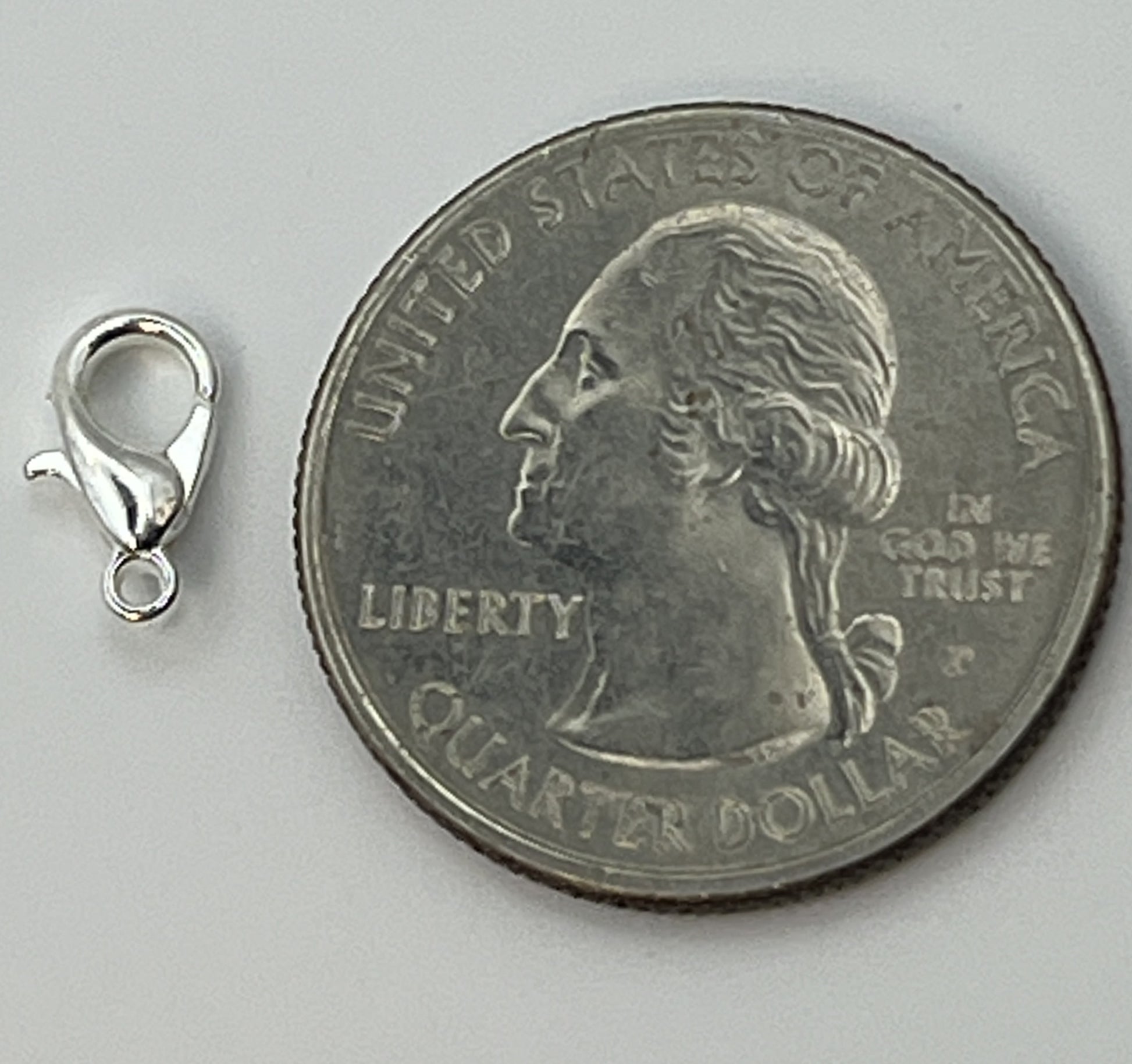 10x6mm Alloy Silvertone Lobster Claw Clasps - 20 pc.