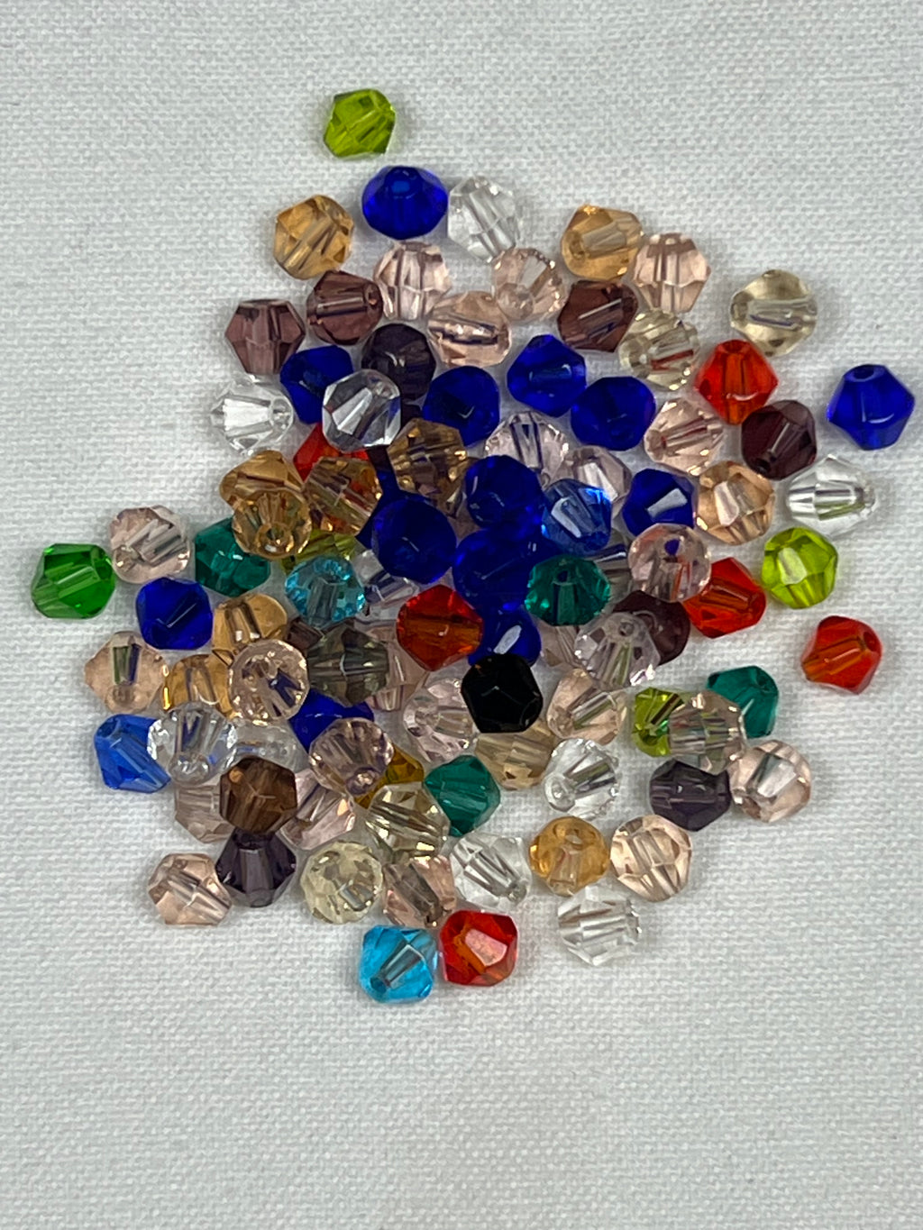 100 4mm Glass Bicone Beads Mixed Colors
