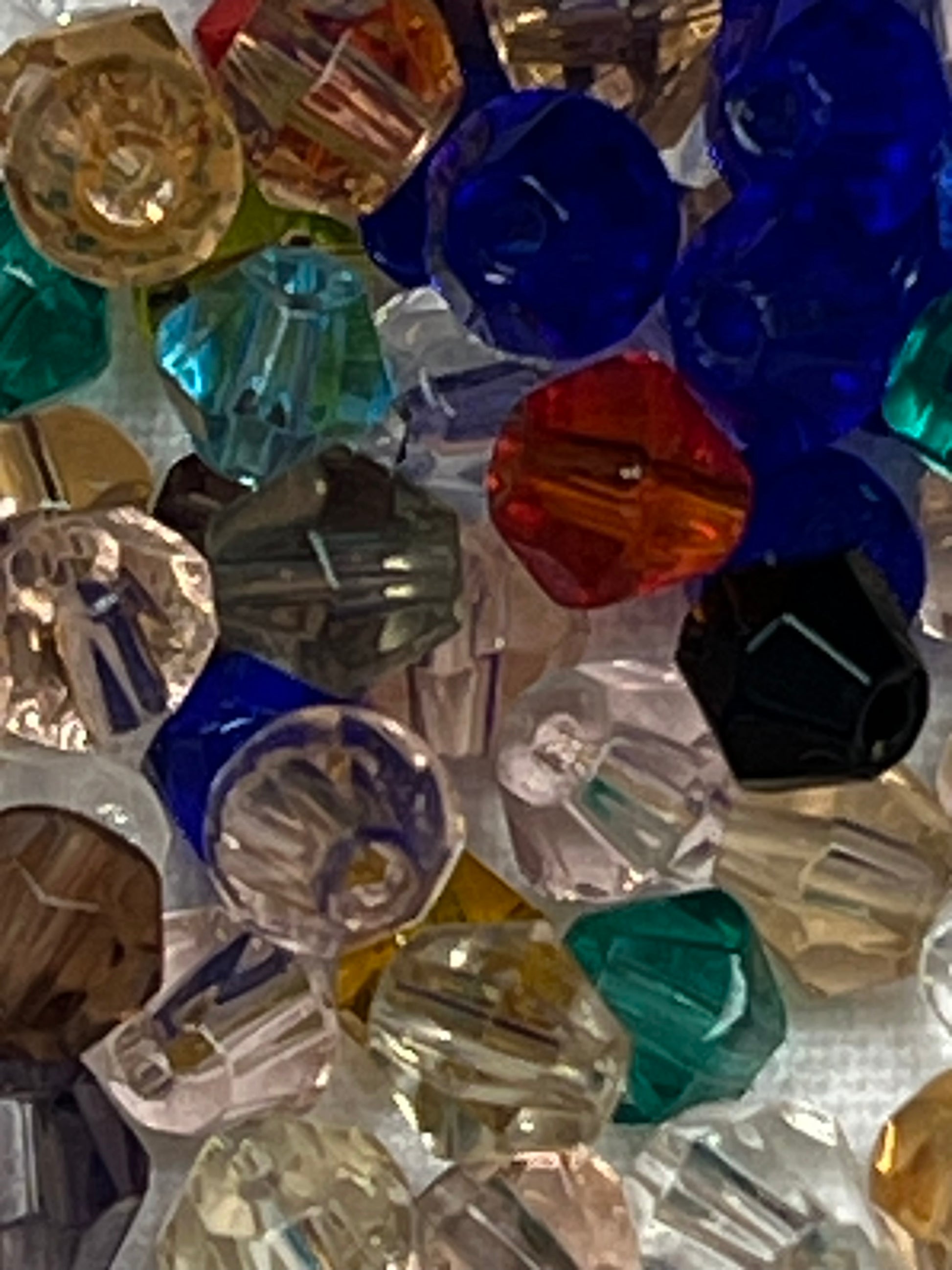 100 4mm Glass Bicone Beads Mixed Colors