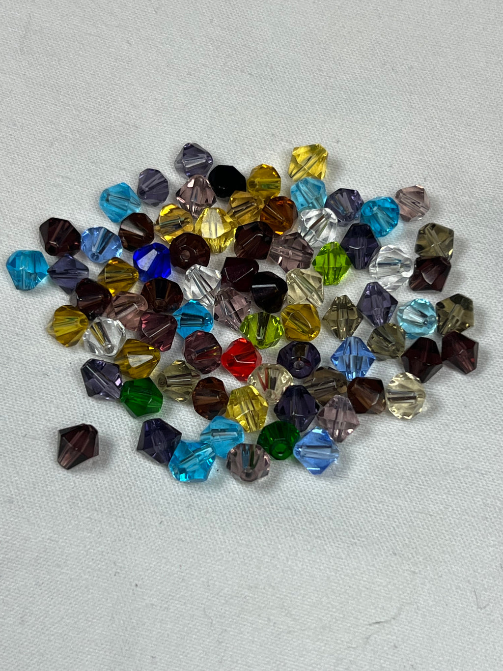 75 6mm Glass Bicone Beads Mixed Colors