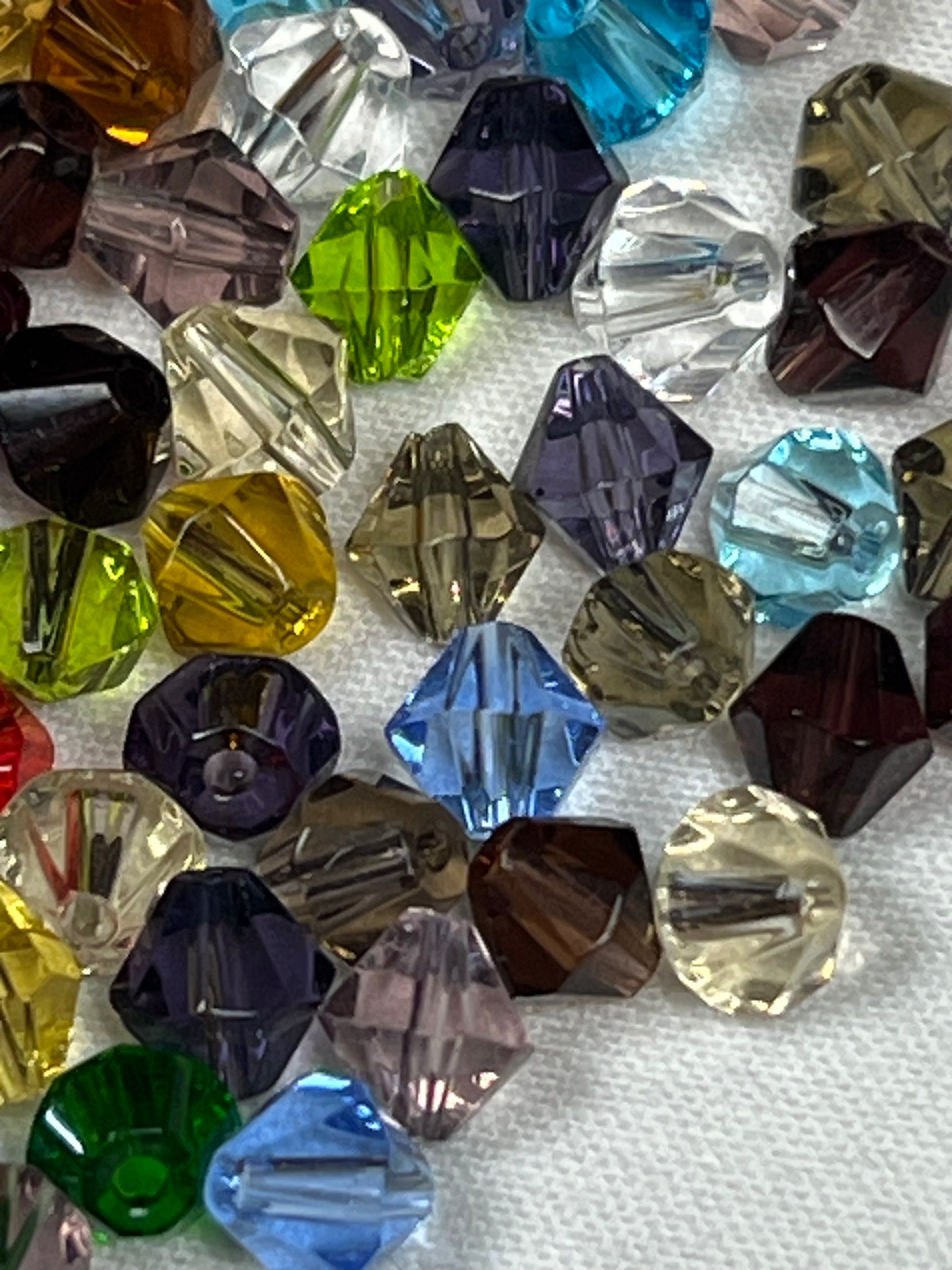 75 6mm Glass Bicone Beads Mixed Colors