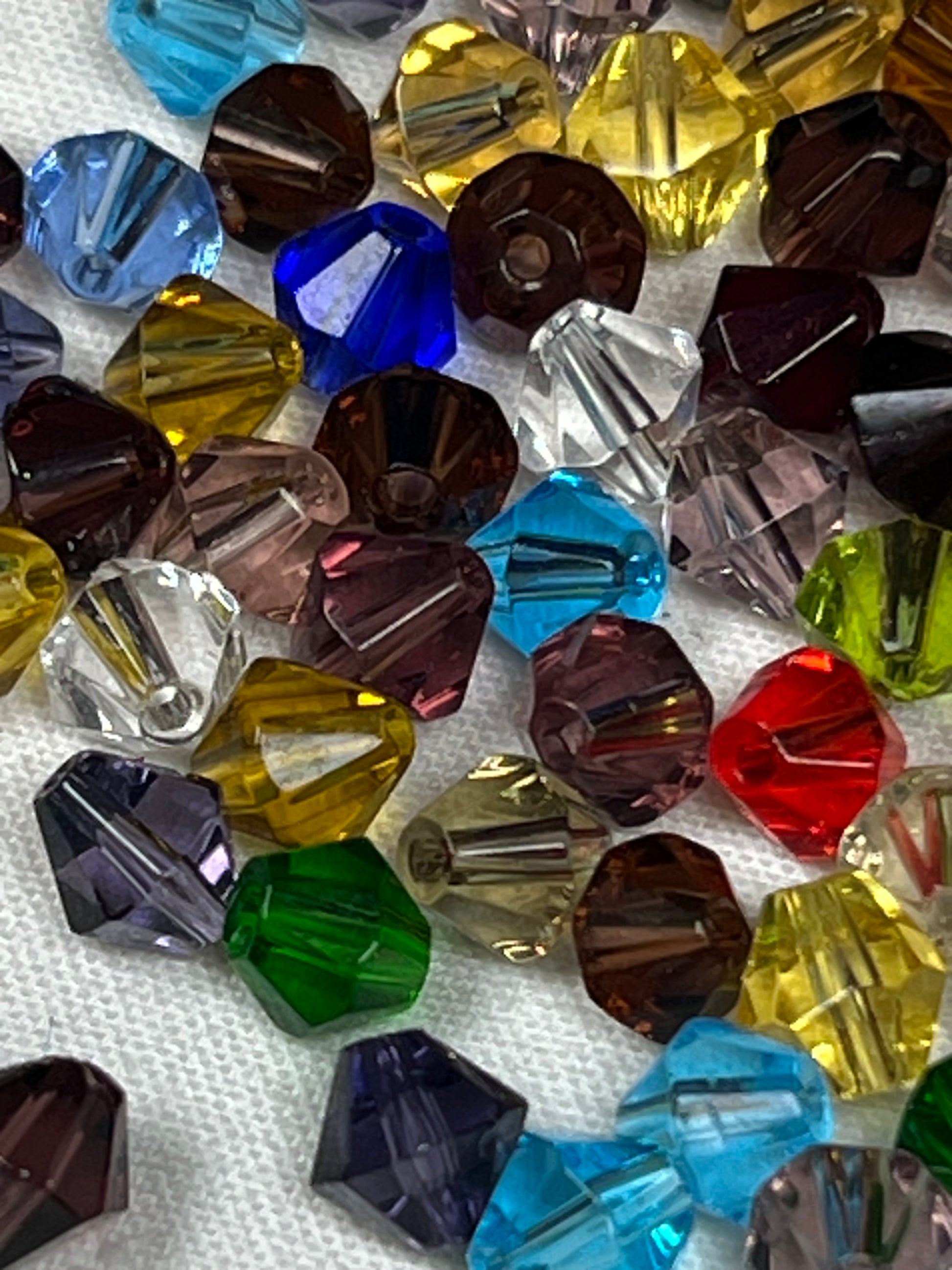 75 6mm Glass Bicone Beads Mixed Colors