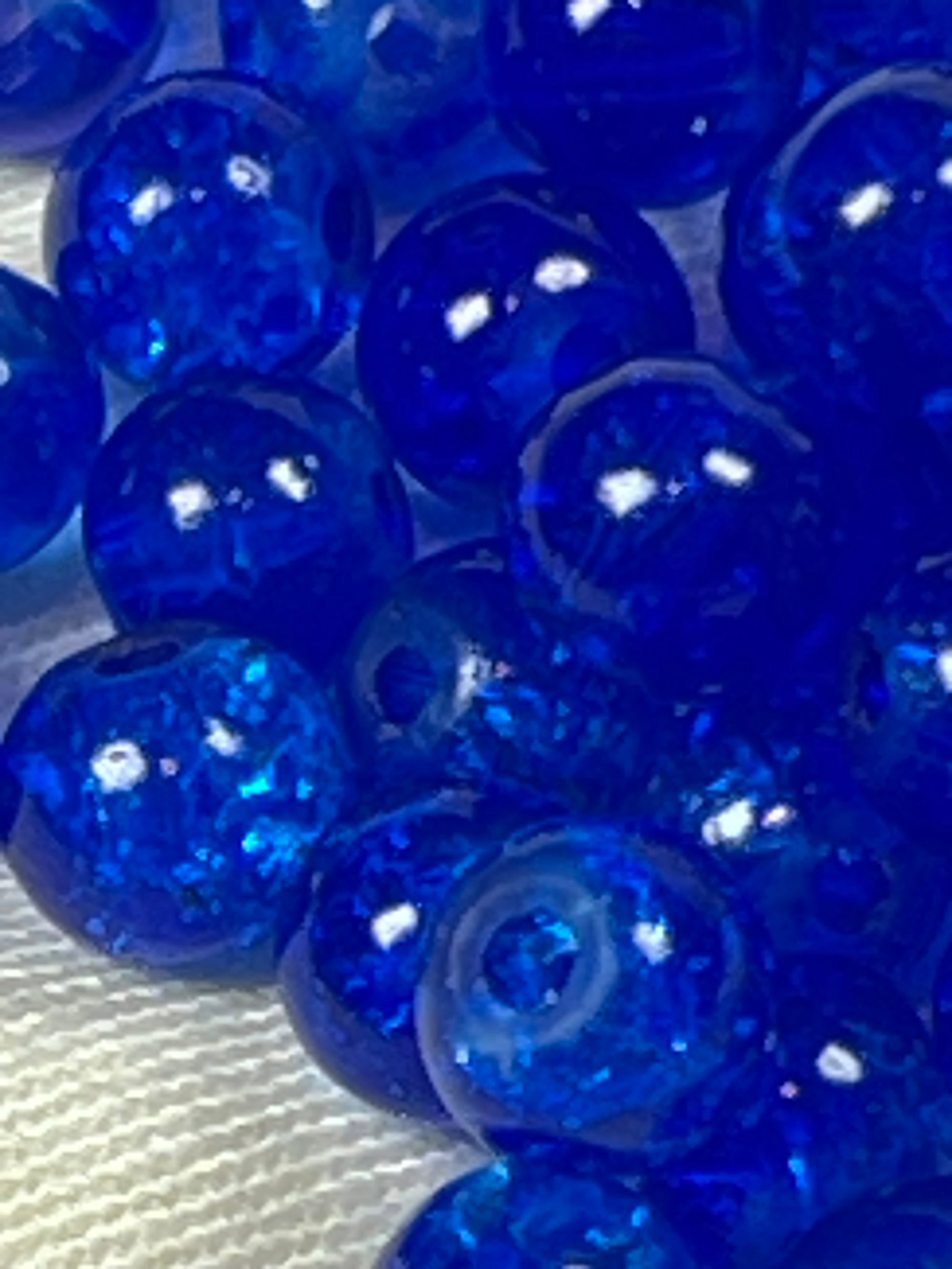 75 6mm Crackle Glass Beads Dark Blue