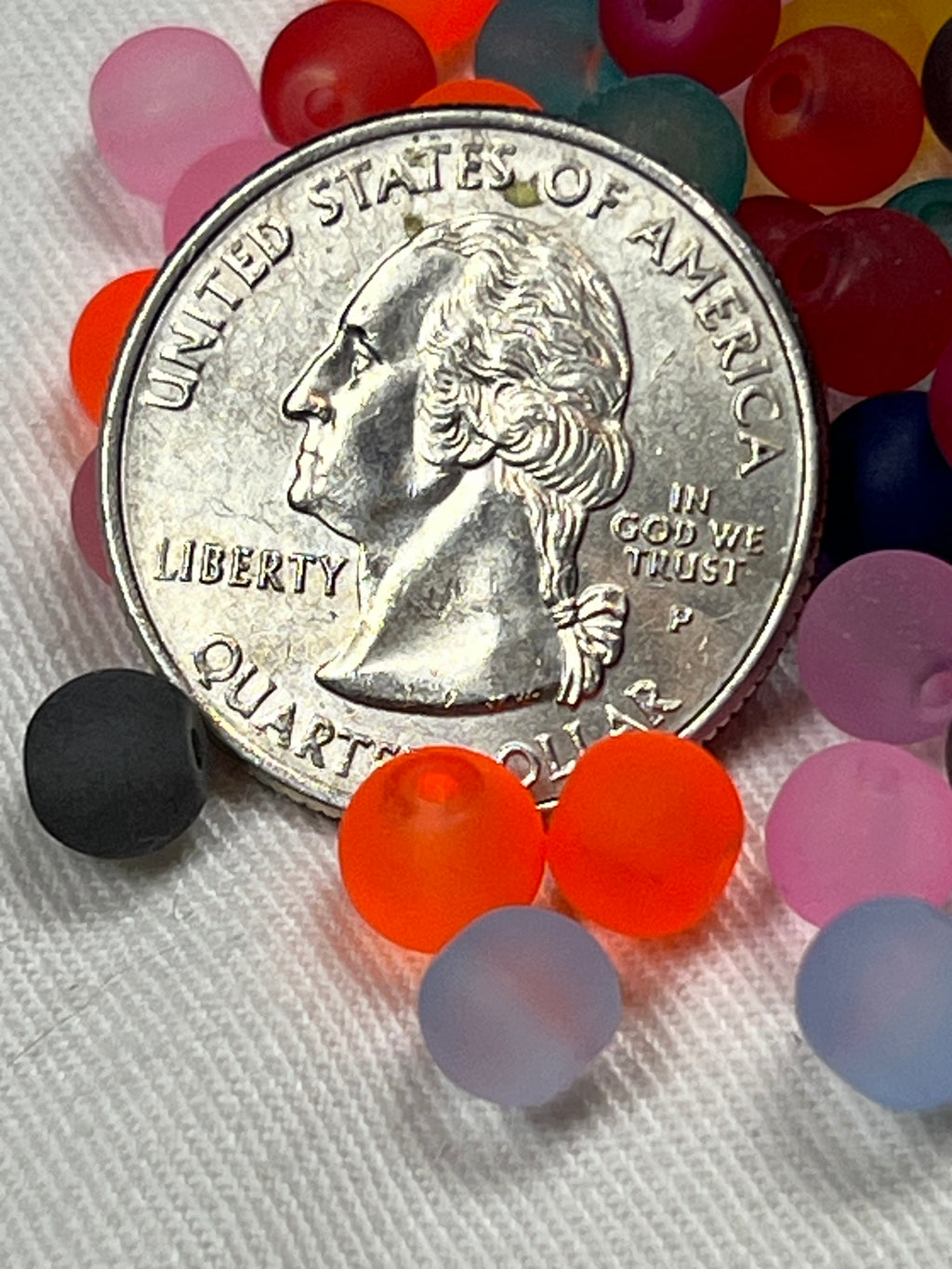 75 6mm Frosted Glass Beads Mixed Colors