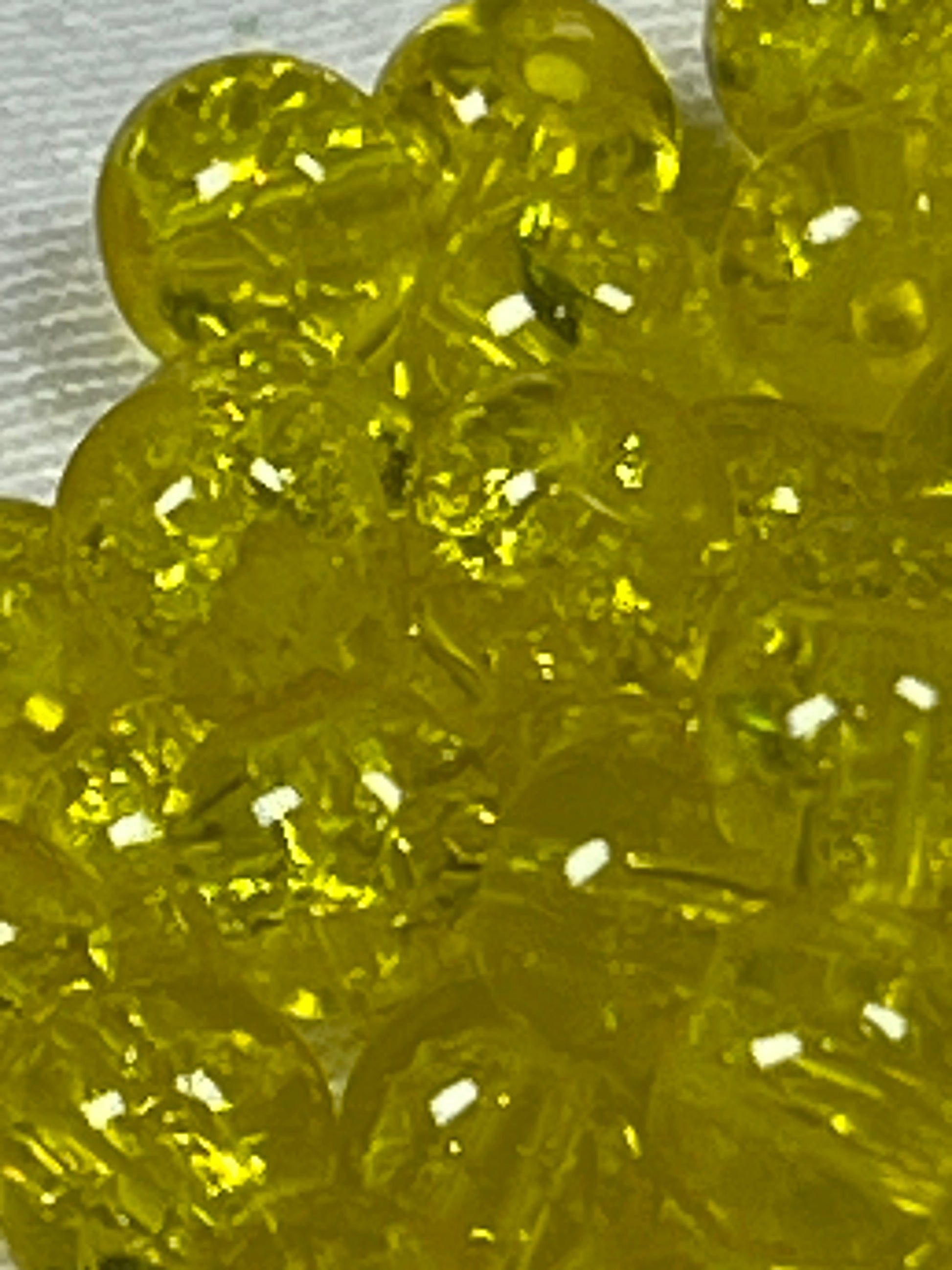 75 6mm Crackle Glass Beads Yellow