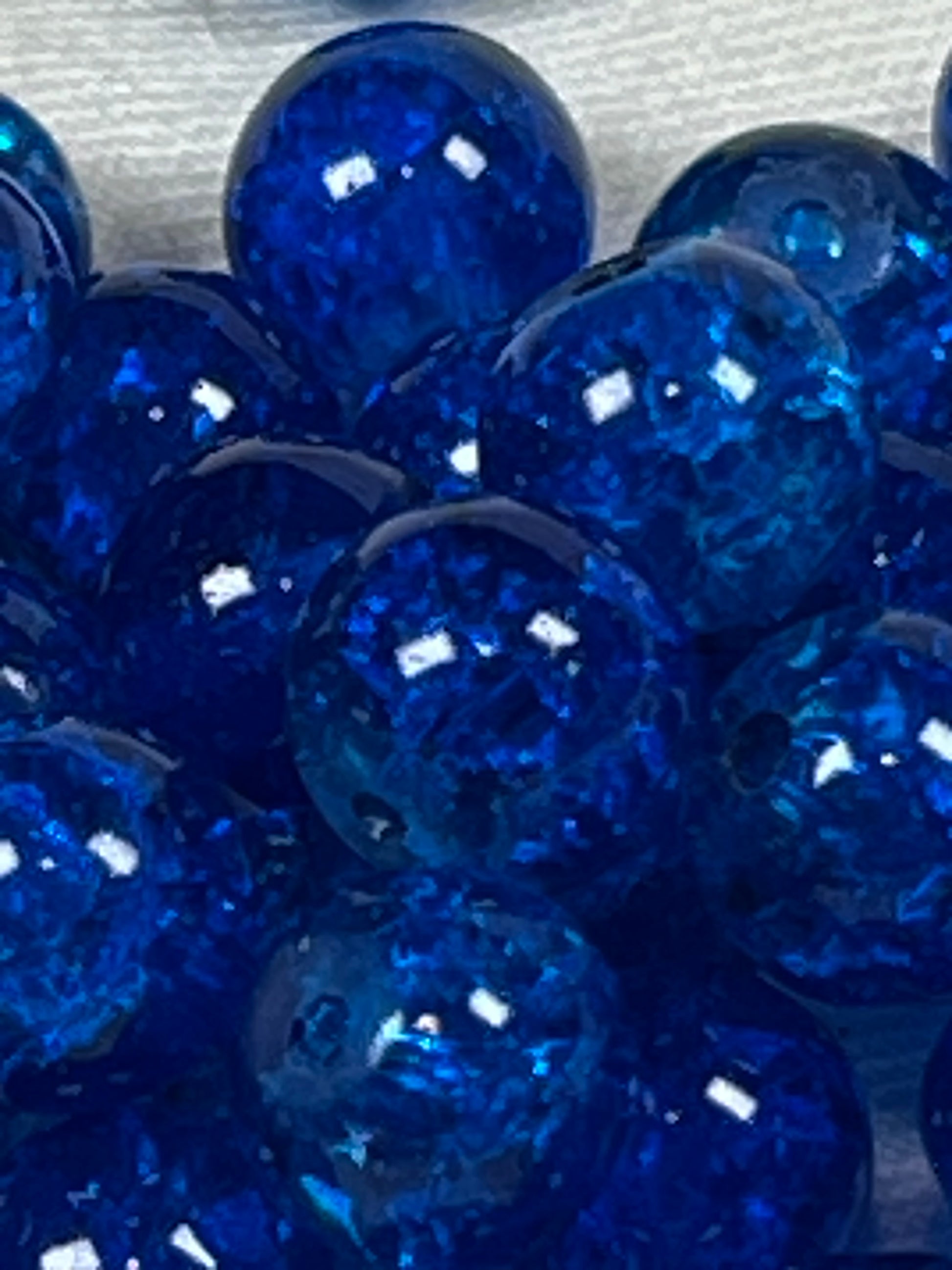 50 8mm Crackle Glass Beads Dark Blue