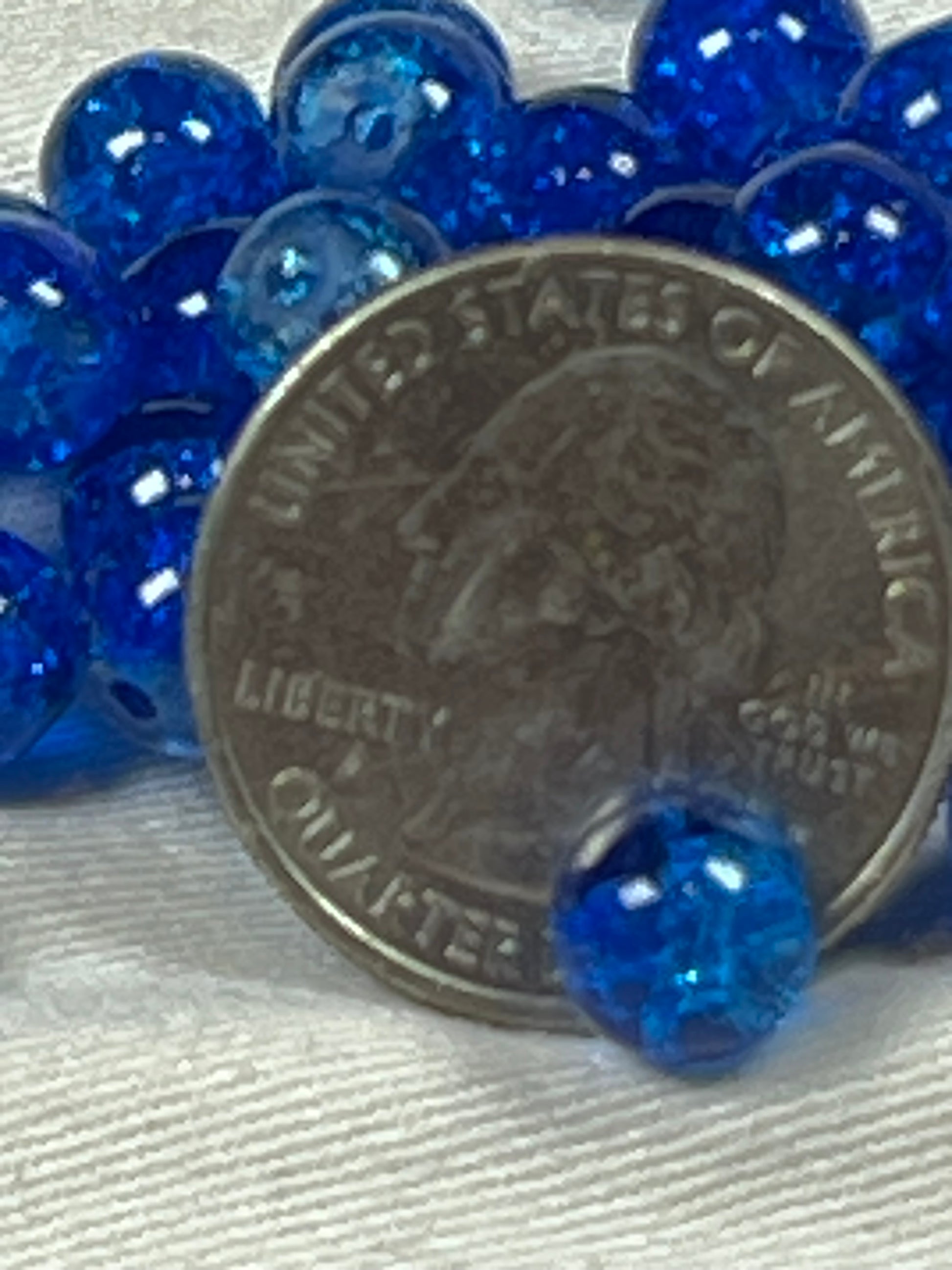 50 8mm Crackle Glass Beads Dark Blue