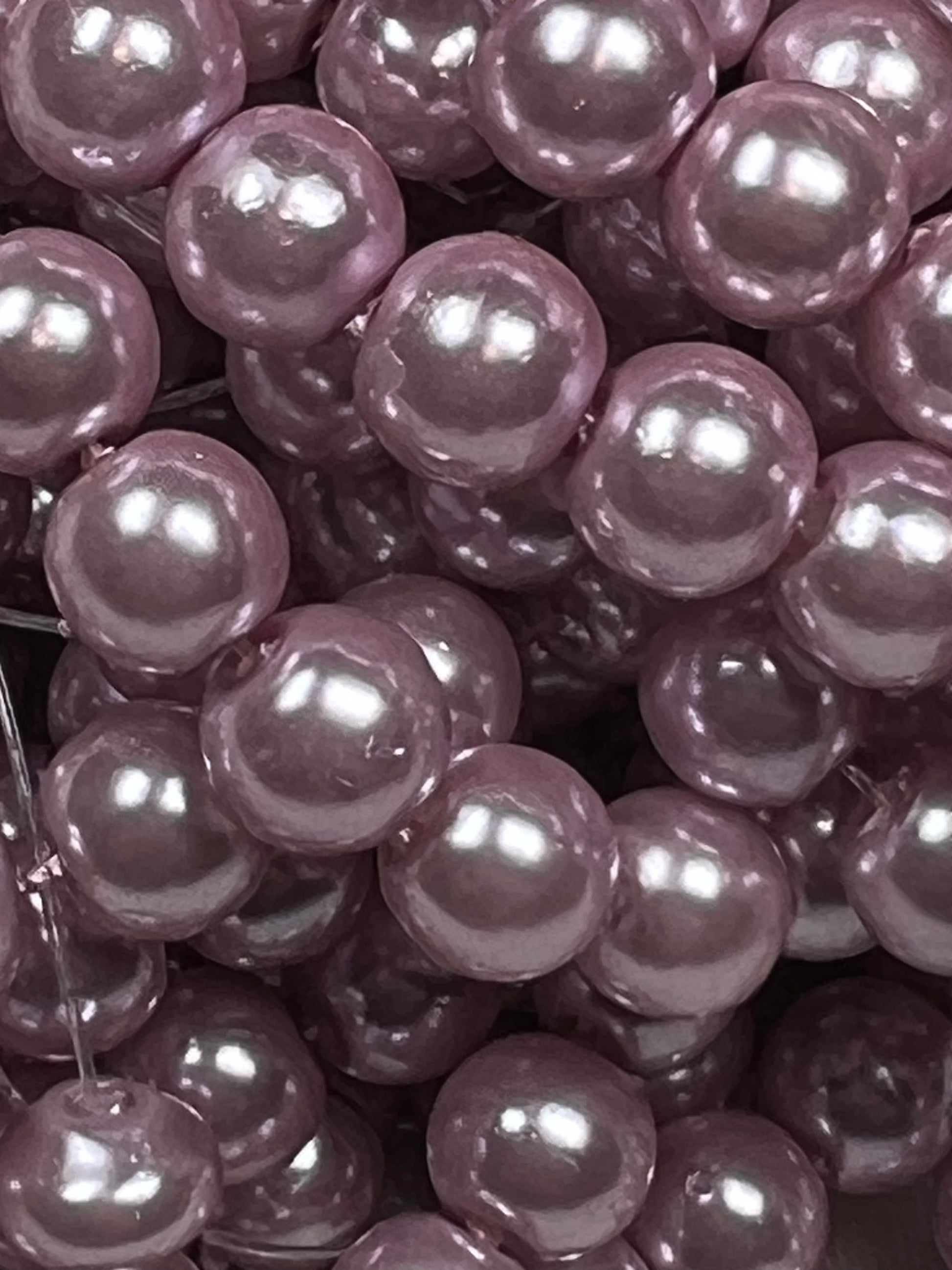 50 8mm Glass Pearl Beads Flamingo