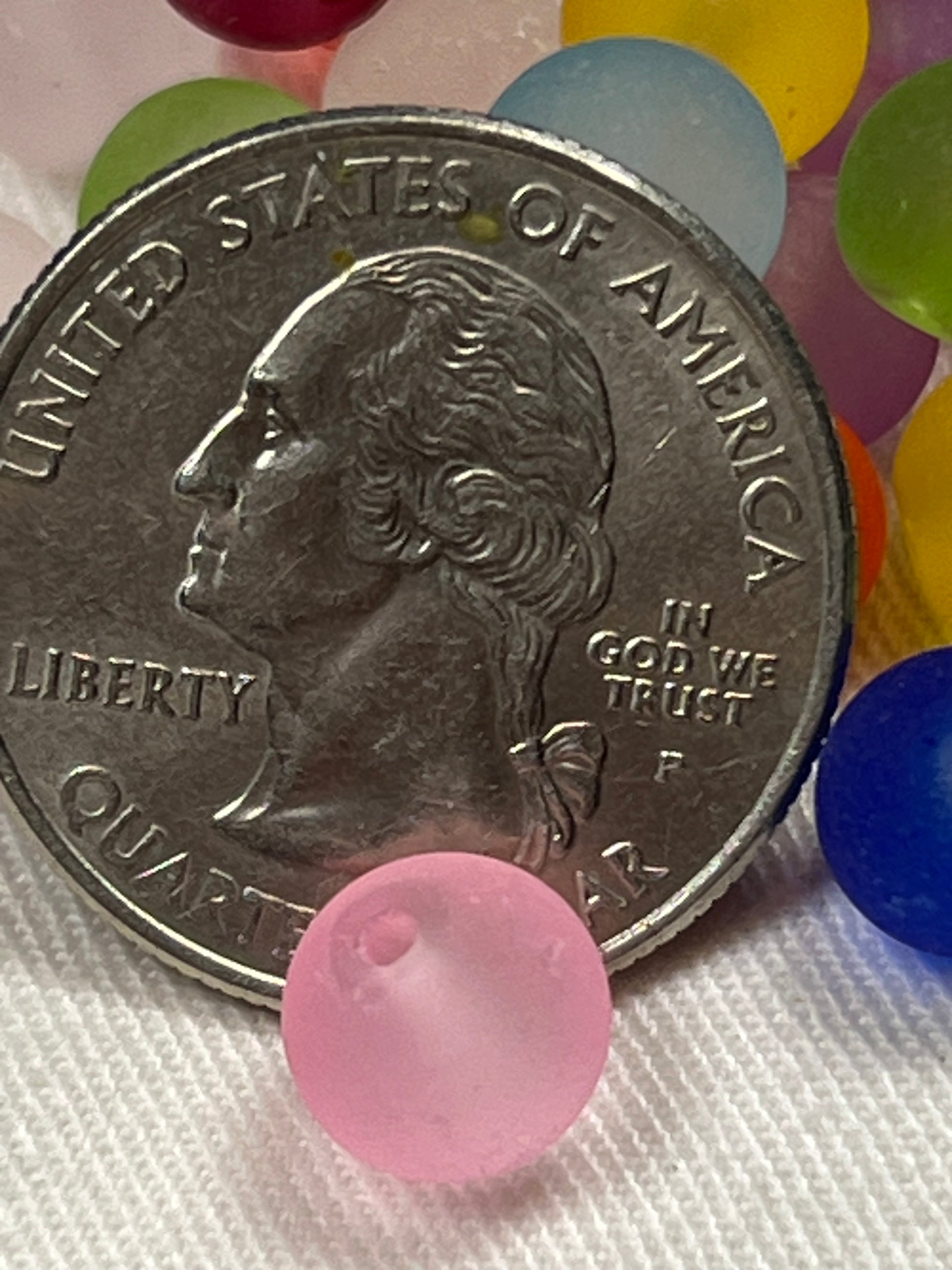 50 8mm Frosted Glass Beads Mixed Colors