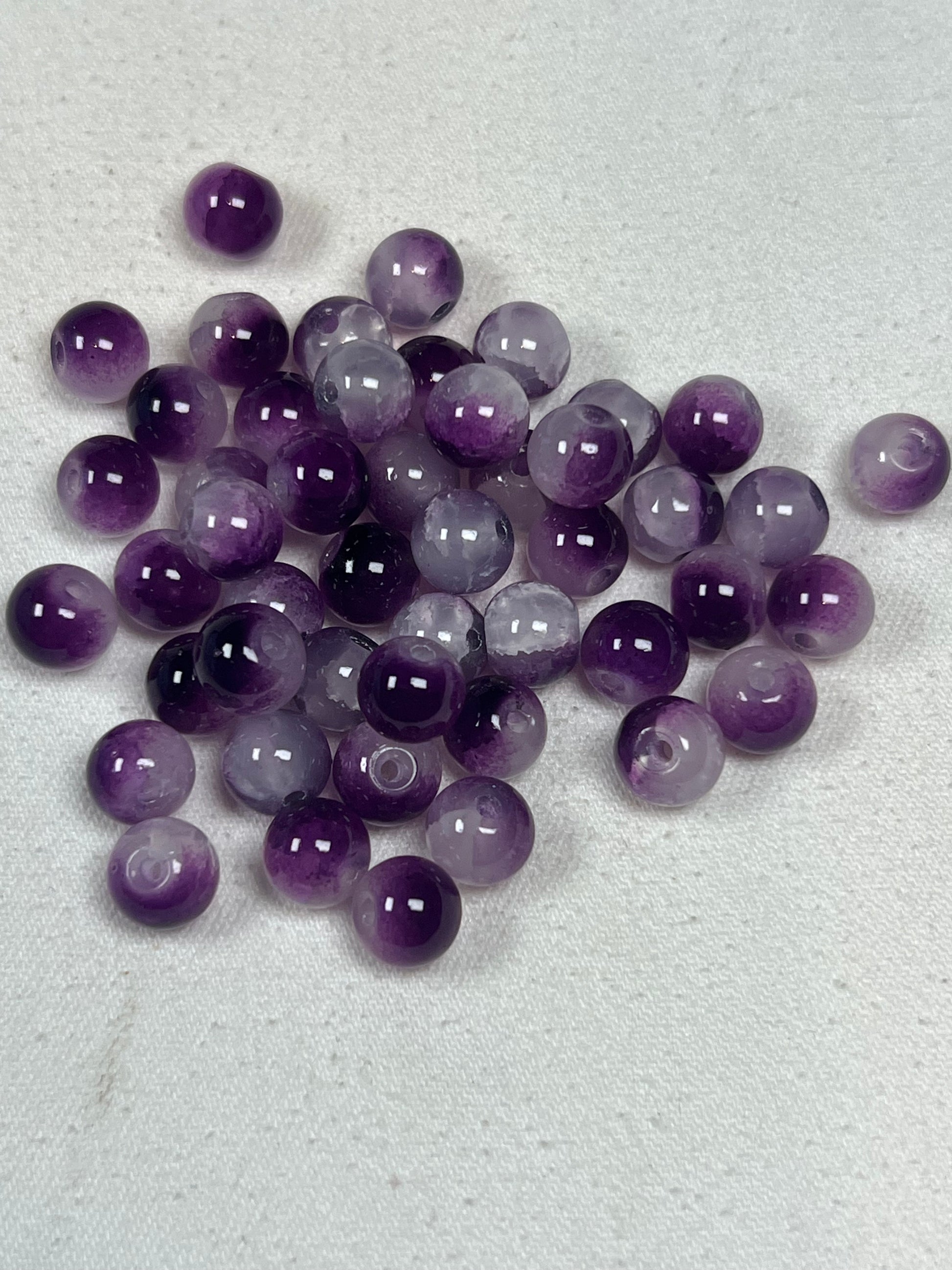 50 Imitation Jade Crackle Glass Beads Indigo