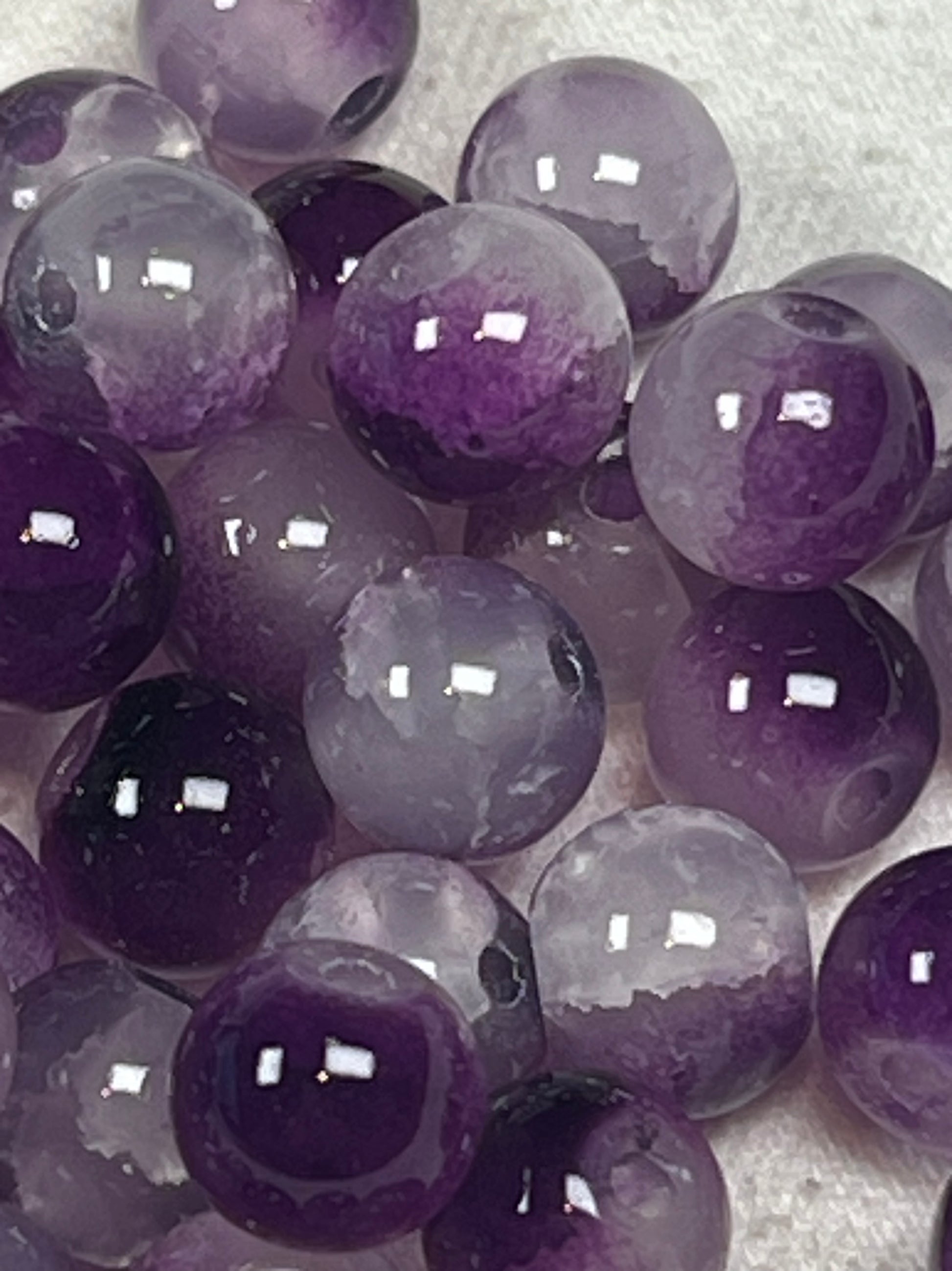 50 Imitation Jade Crackle Glass Beads Indigo