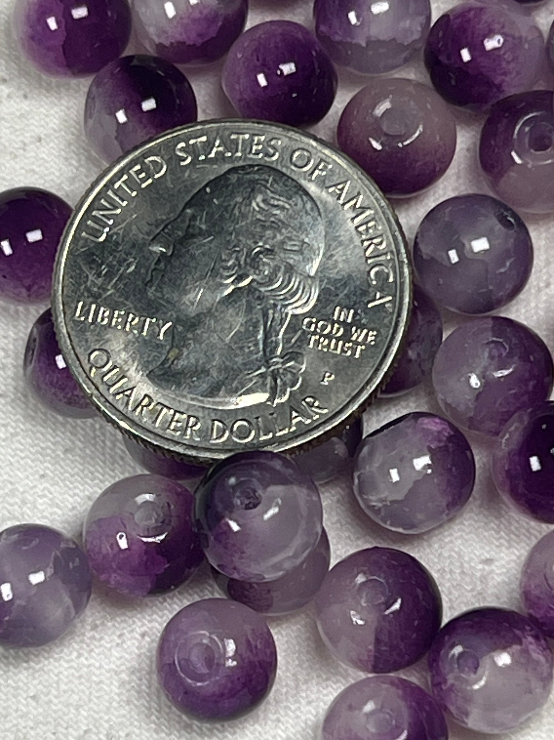 50 Imitation Jade Crackle Glass Beads Indigo