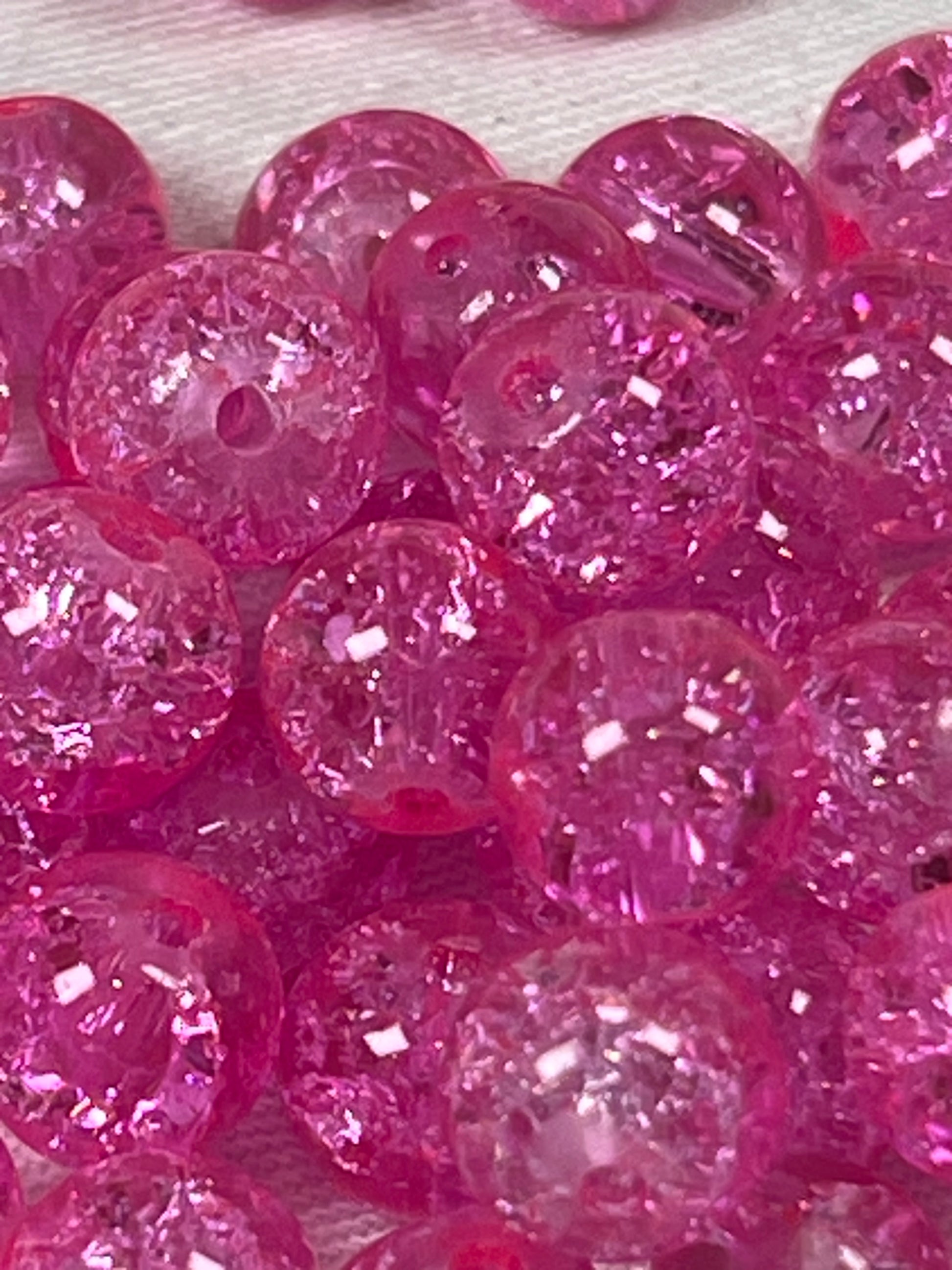 50 8mm Crackle Glass Beads Light Pink