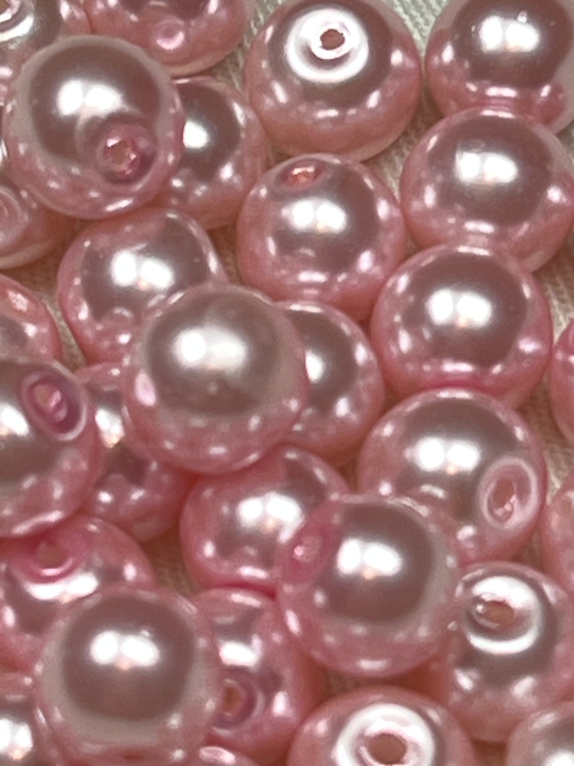 50 8mm Glass Pearl Beads Pink