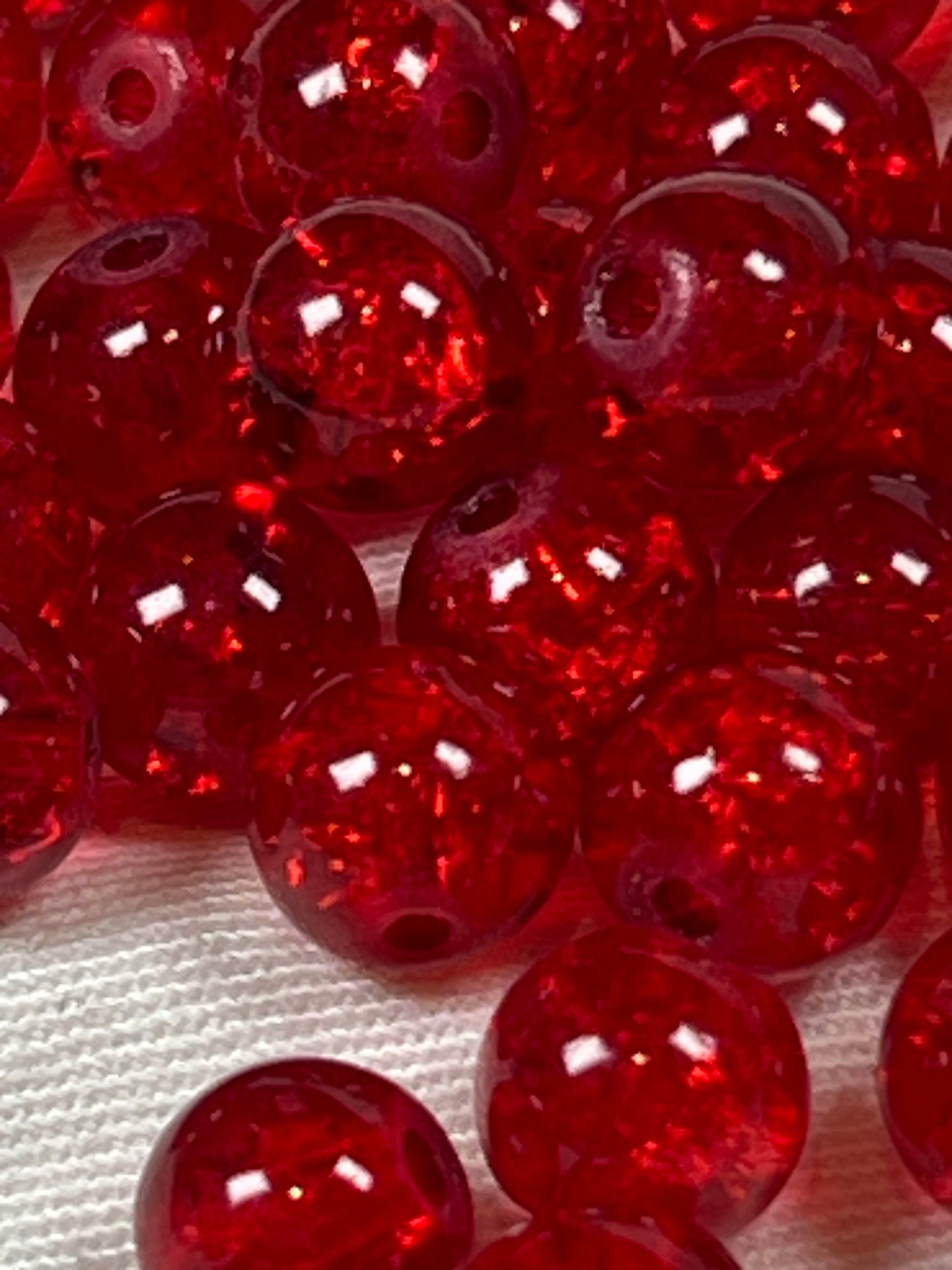 50 8mm Crackle Glass Beads Red