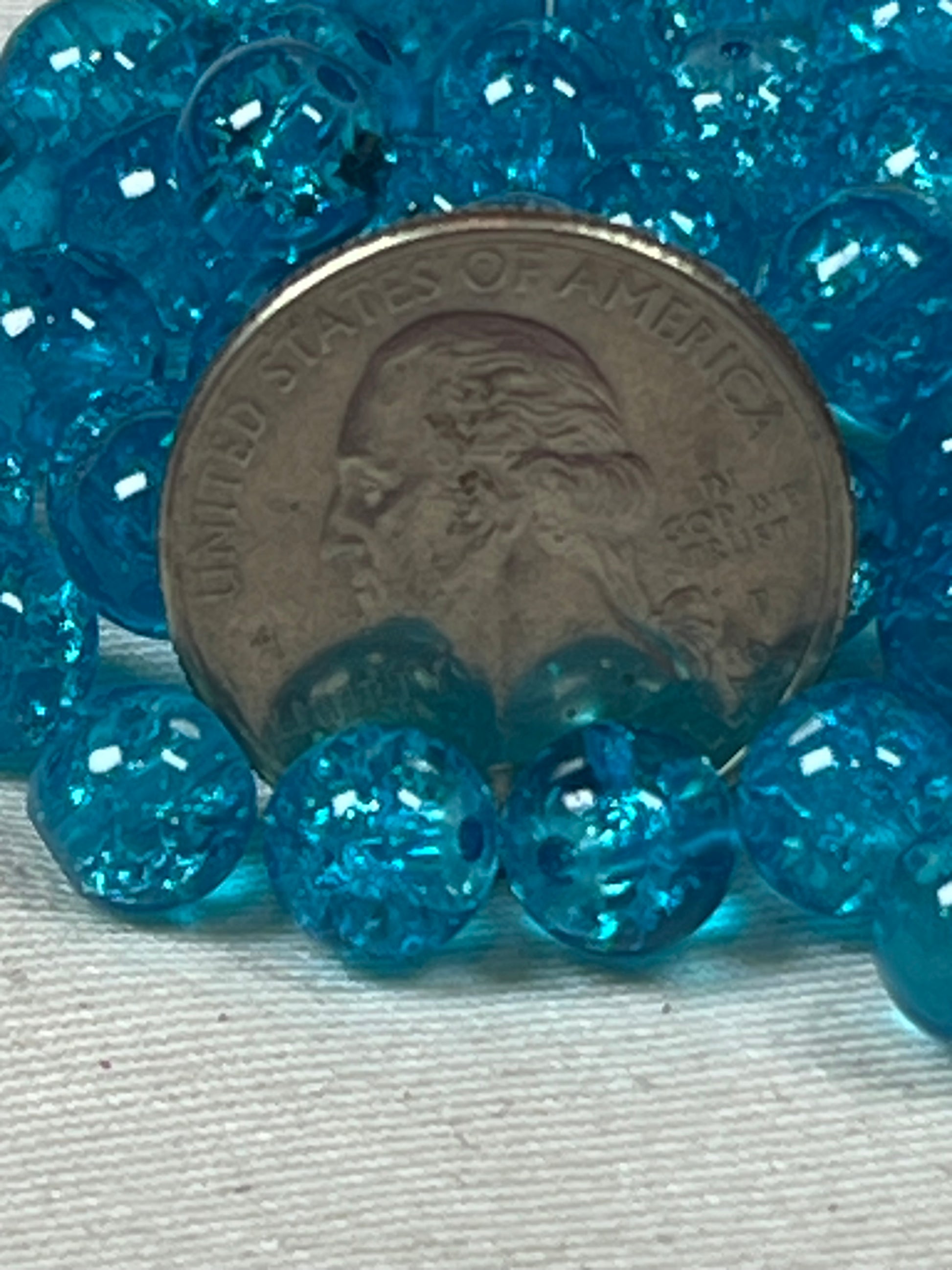 50 8mm Crackle Glass Beads Turquoise